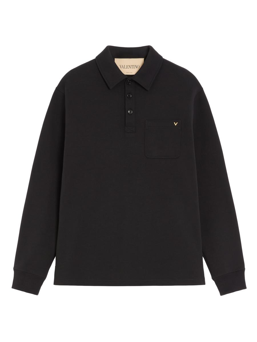Valentino Garavani Cotton Polo Shirt with VGold | Saks Fifth Avenue
