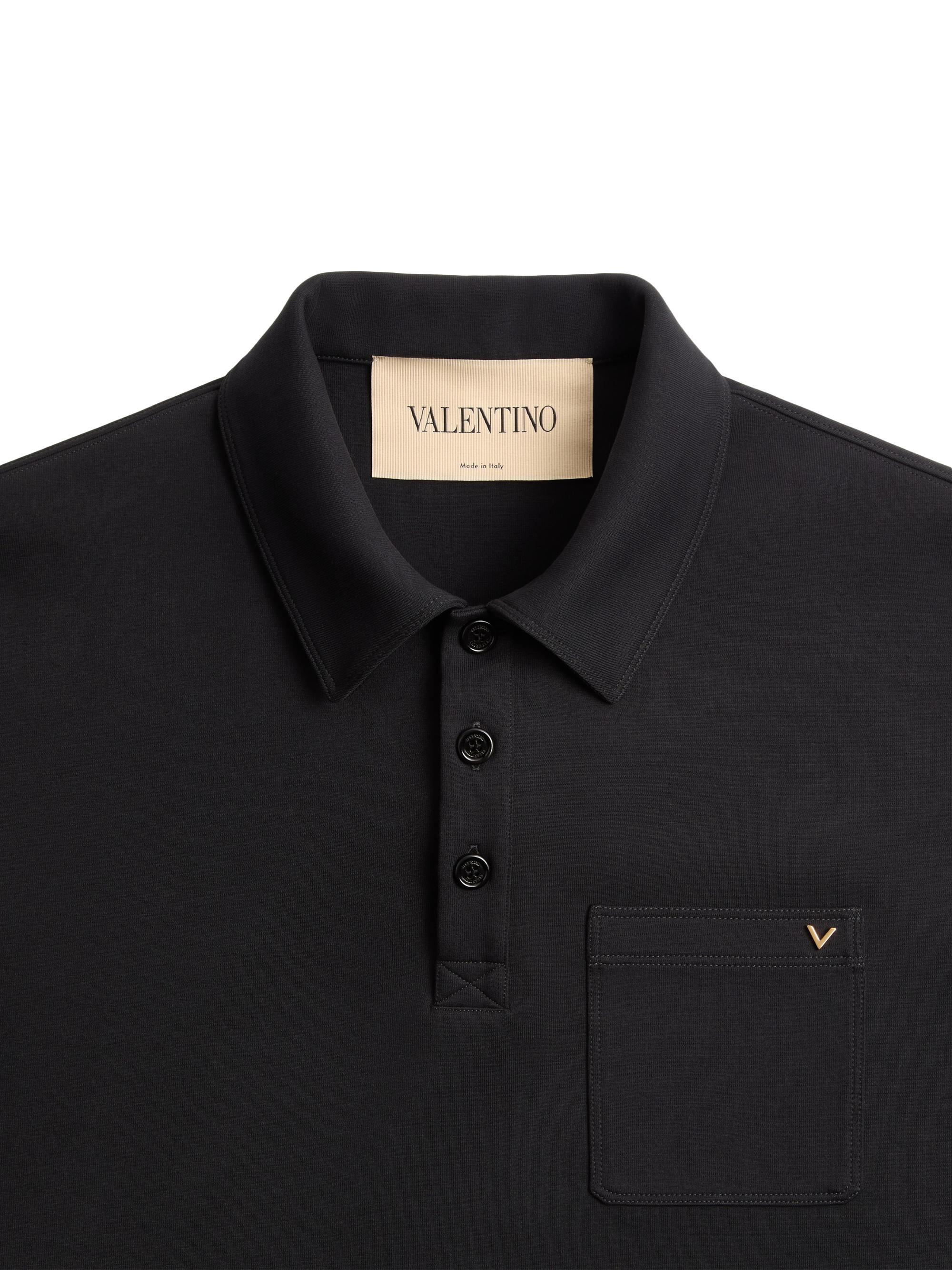 Valentino Garavani Cotton Polo Shirt with VGold | Saks Fifth Avenue