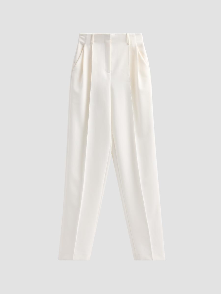 Prabal Gurung Women's Carrot Stretch Crepe Trousers In White