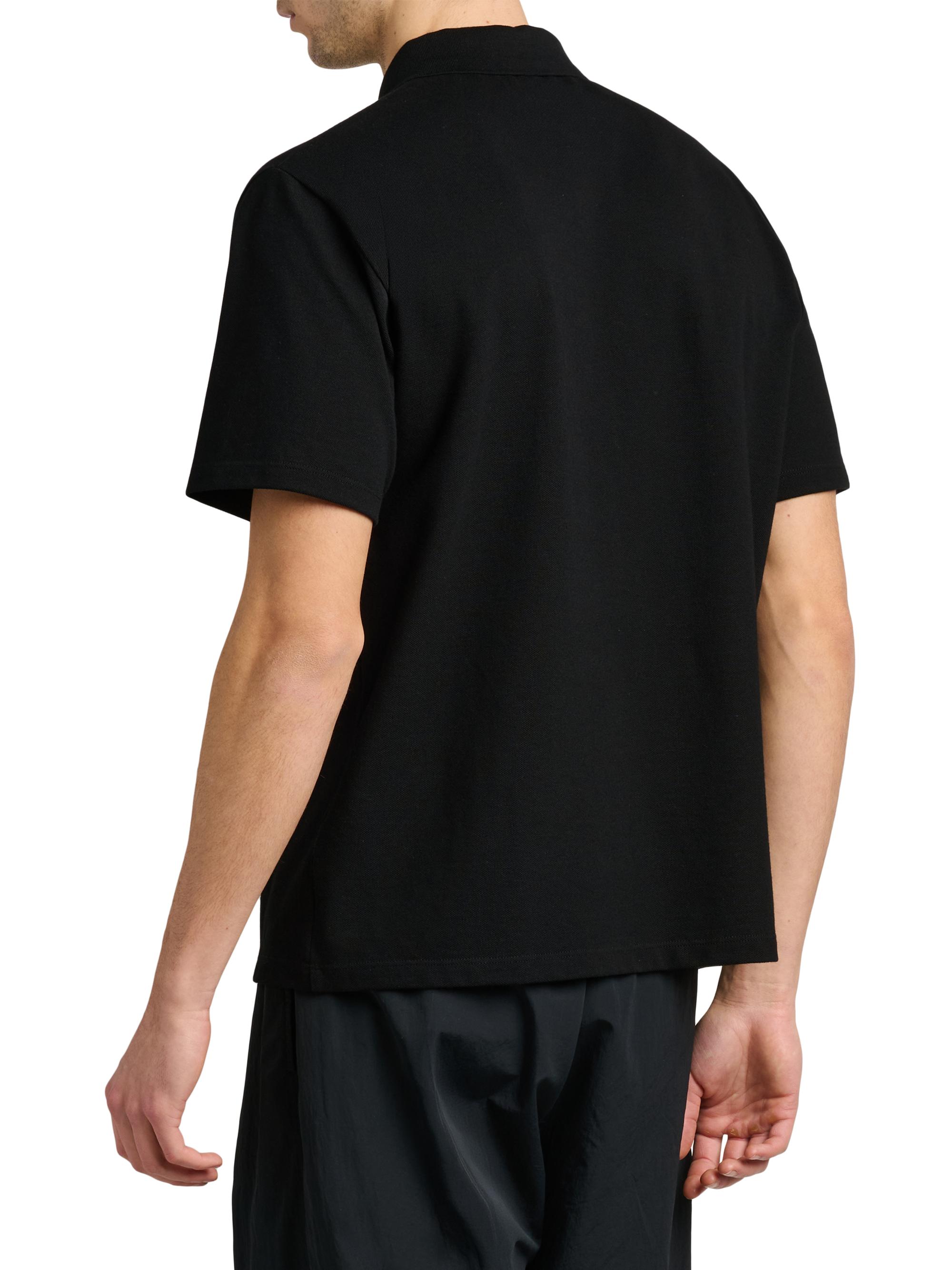 Versace Men's Piquet Medusa Buttons Cotton Polo Shirt - Black | Thumbnail 5