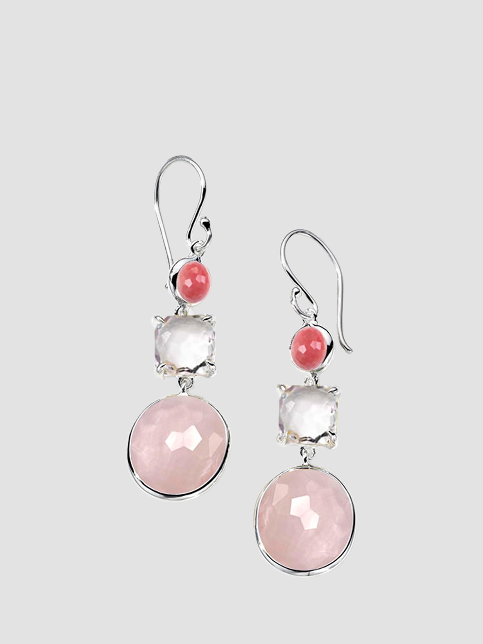 Ippolita Women's Rock Candy Bambina Three-Stone Sterling Silver & Multi-Stone Drop Earrings - Silver