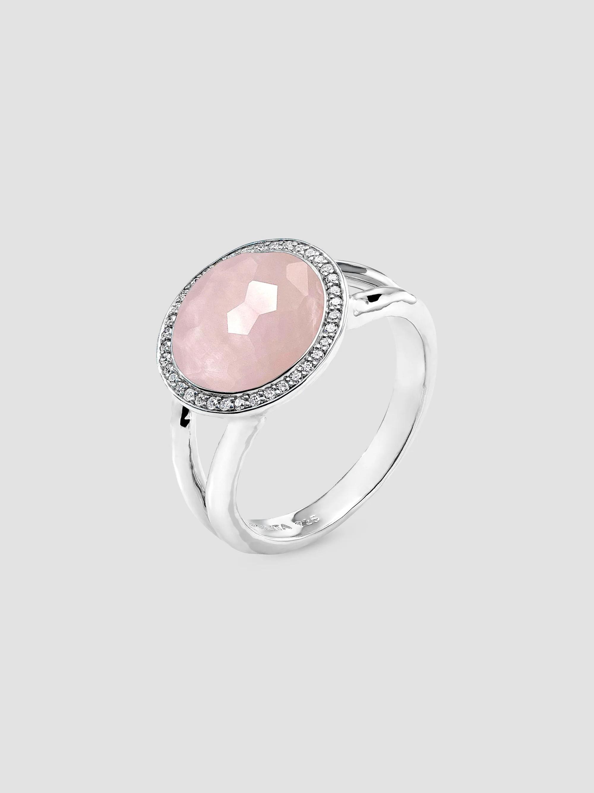 Ippolita Women's Lollipop Sterling Silver, Rose Quartz & Mother-Of-Pearl Doublet & 0.15 TCW Diamond Mini Ring - Silver - Size 7
