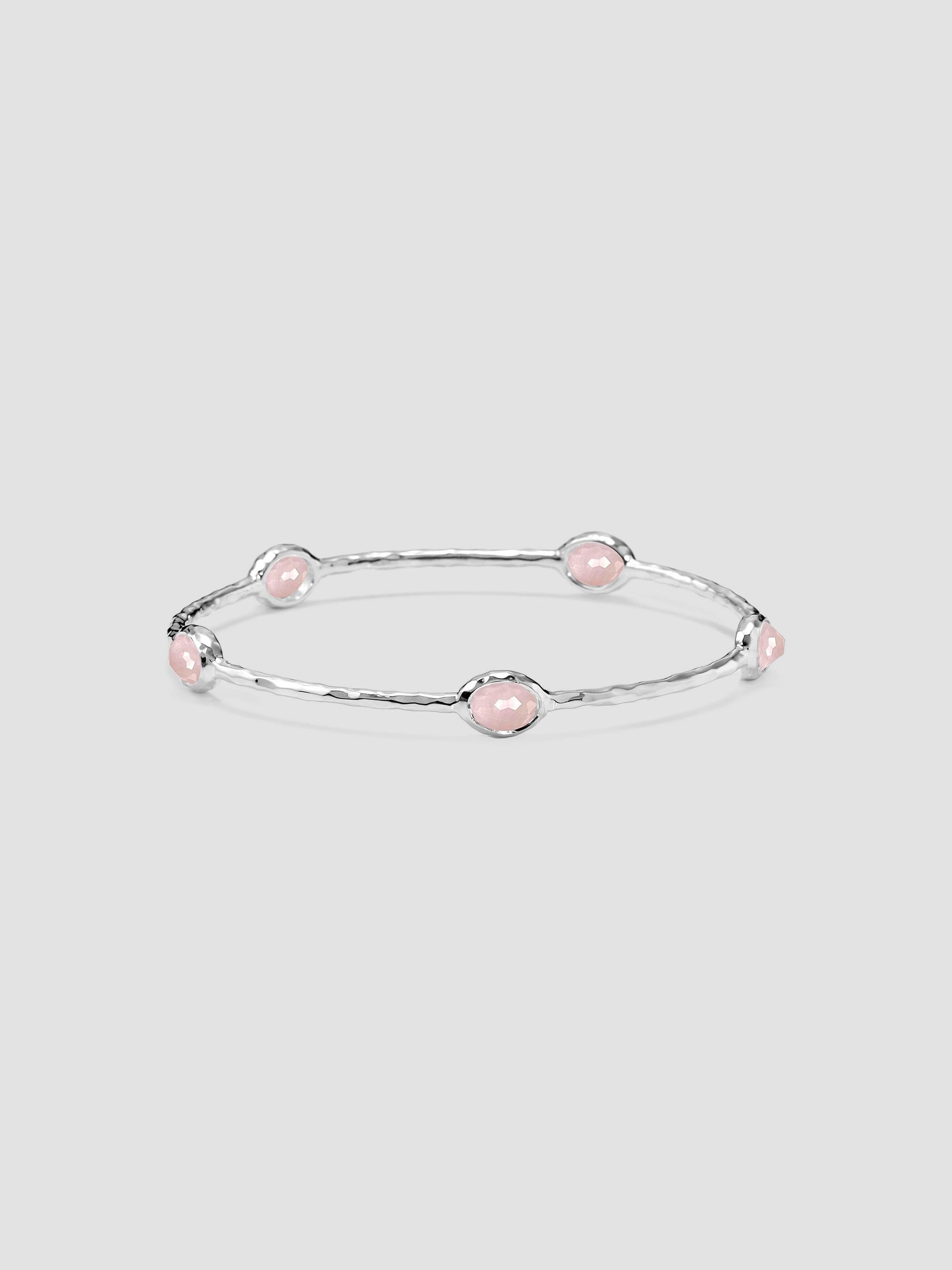 Ippolita Women's Rock Candy Five-Stone Sterling Silver, Rose Quartz & Mother-Of-Pearl Doublet Bangle - Silver