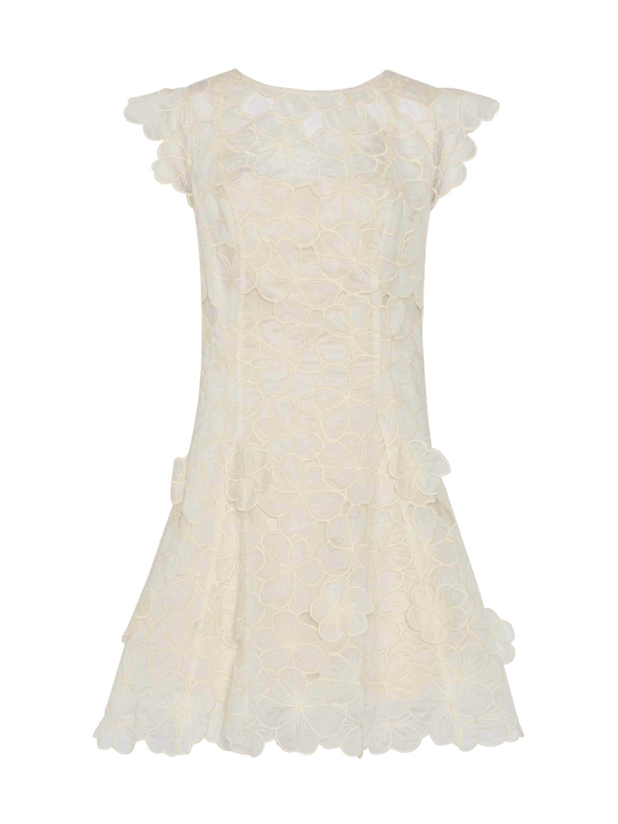 Milly Women's Myla 3D Floral-Embroidered Minidress - Ecru