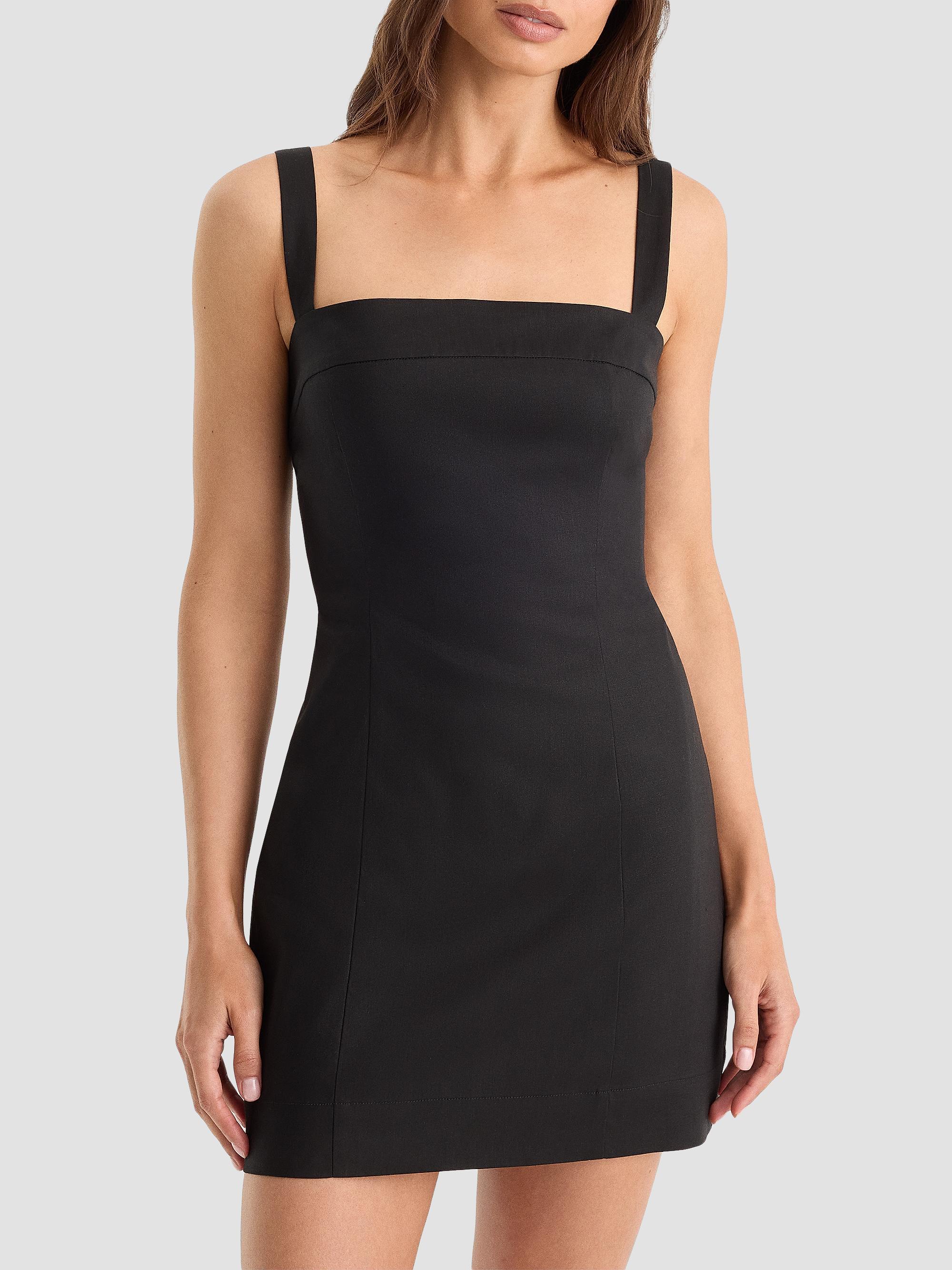 Good American Women's The Structured Mini Dress - Black | Thumbnail 5