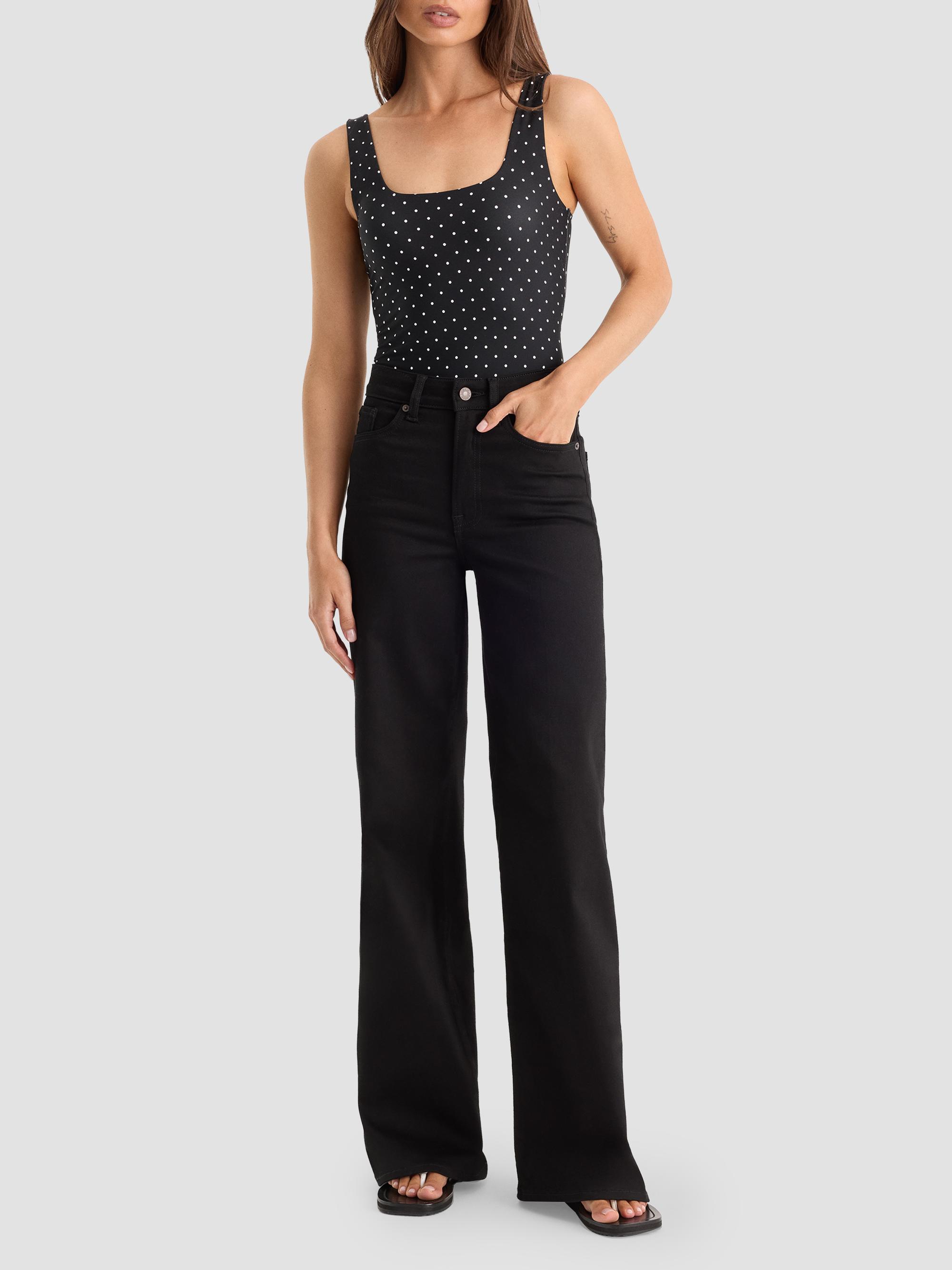 Good American Women's The Weightless Sculpting Modern Tank Bodysuit - Mini Dot Black | Thumbnail 2