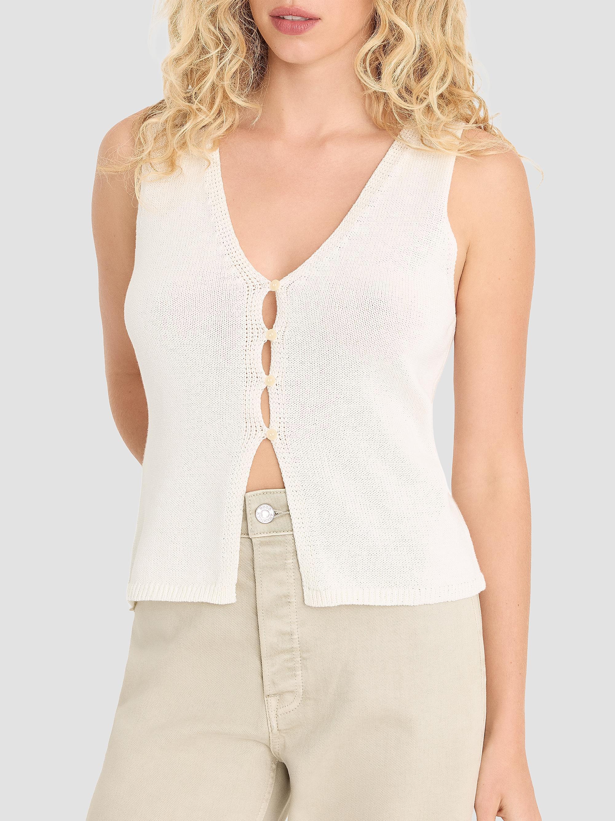Good American Women's The Knit Vest - White