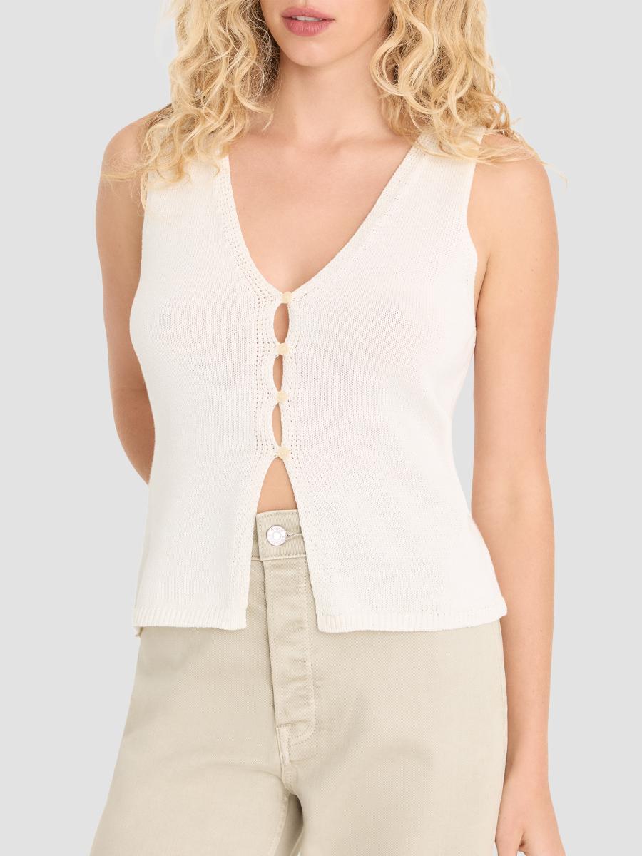Good American Women's The Knit Vest In White