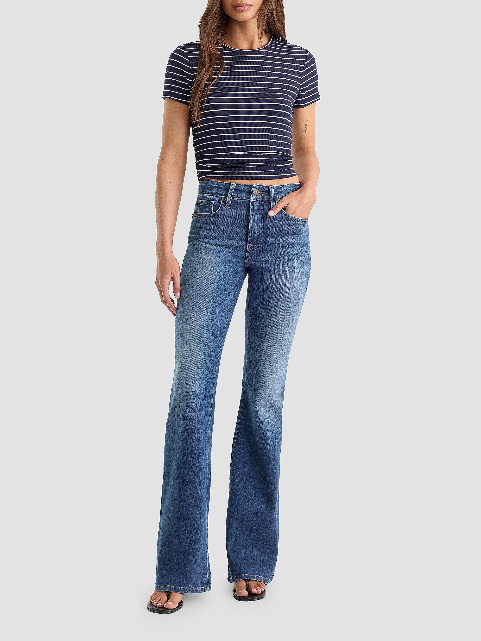 Good American Women's Soft Tech Good Legs Flare Jeans - Indigo | Thumbnail 2