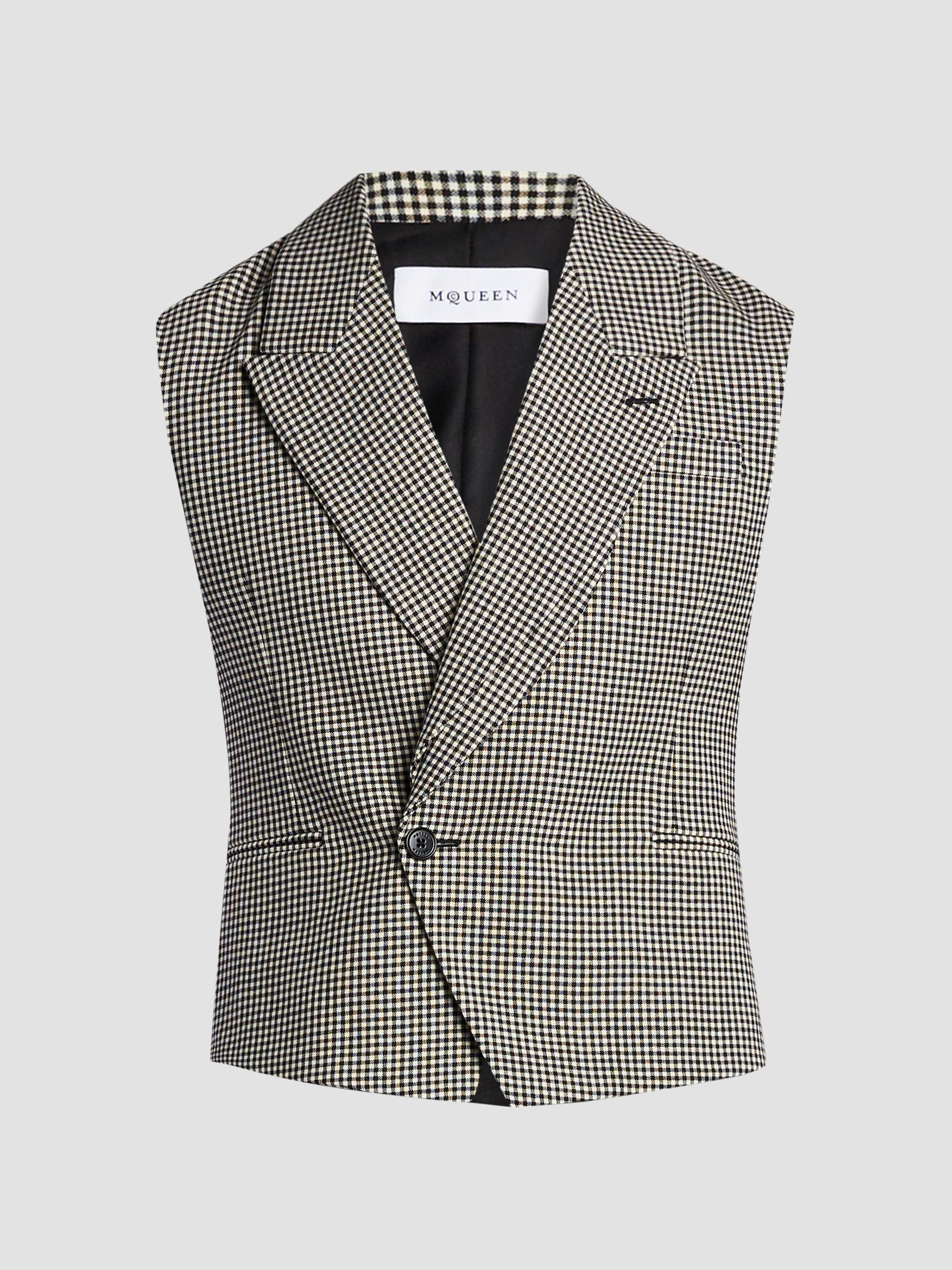 Valentino Garavani Single-Breasted Wool Jacket with Check Pattern