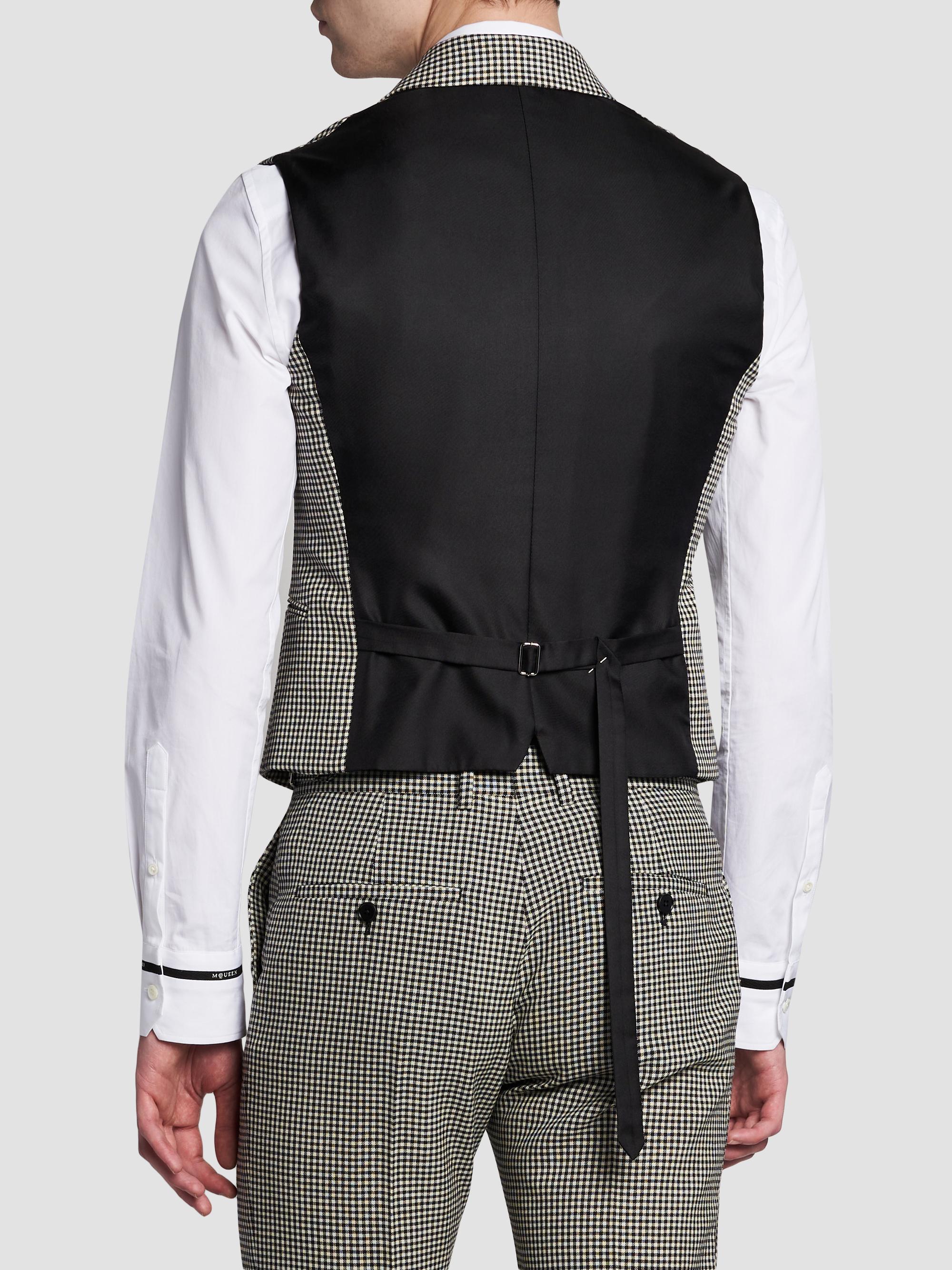McQueen Men's Gingham Wool Vest - Black | Thumbnail 5