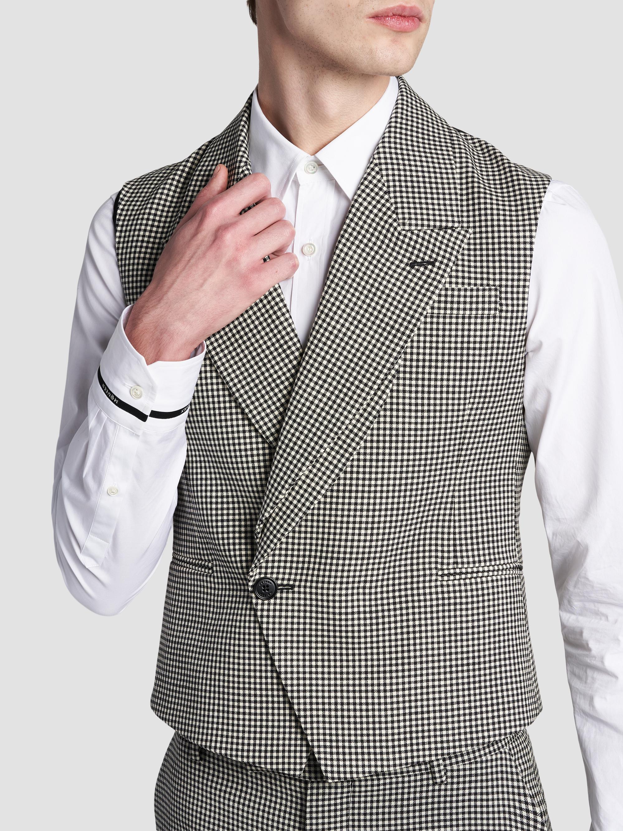 McQueen Men's Gingham Wool Vest - Black | Thumbnail 6