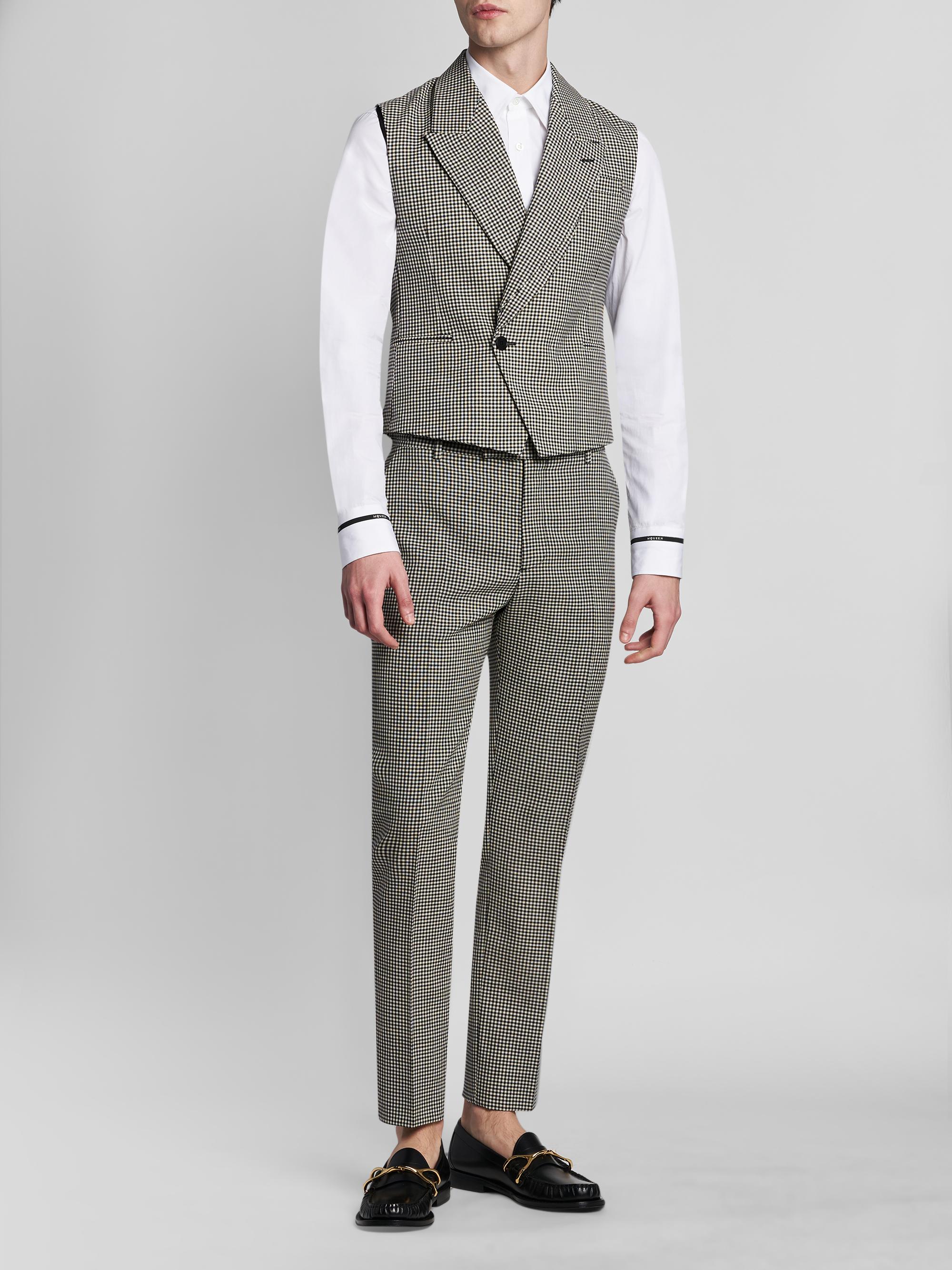 McQueen Men's Gingham Wool Vest - Black | Thumbnail 2