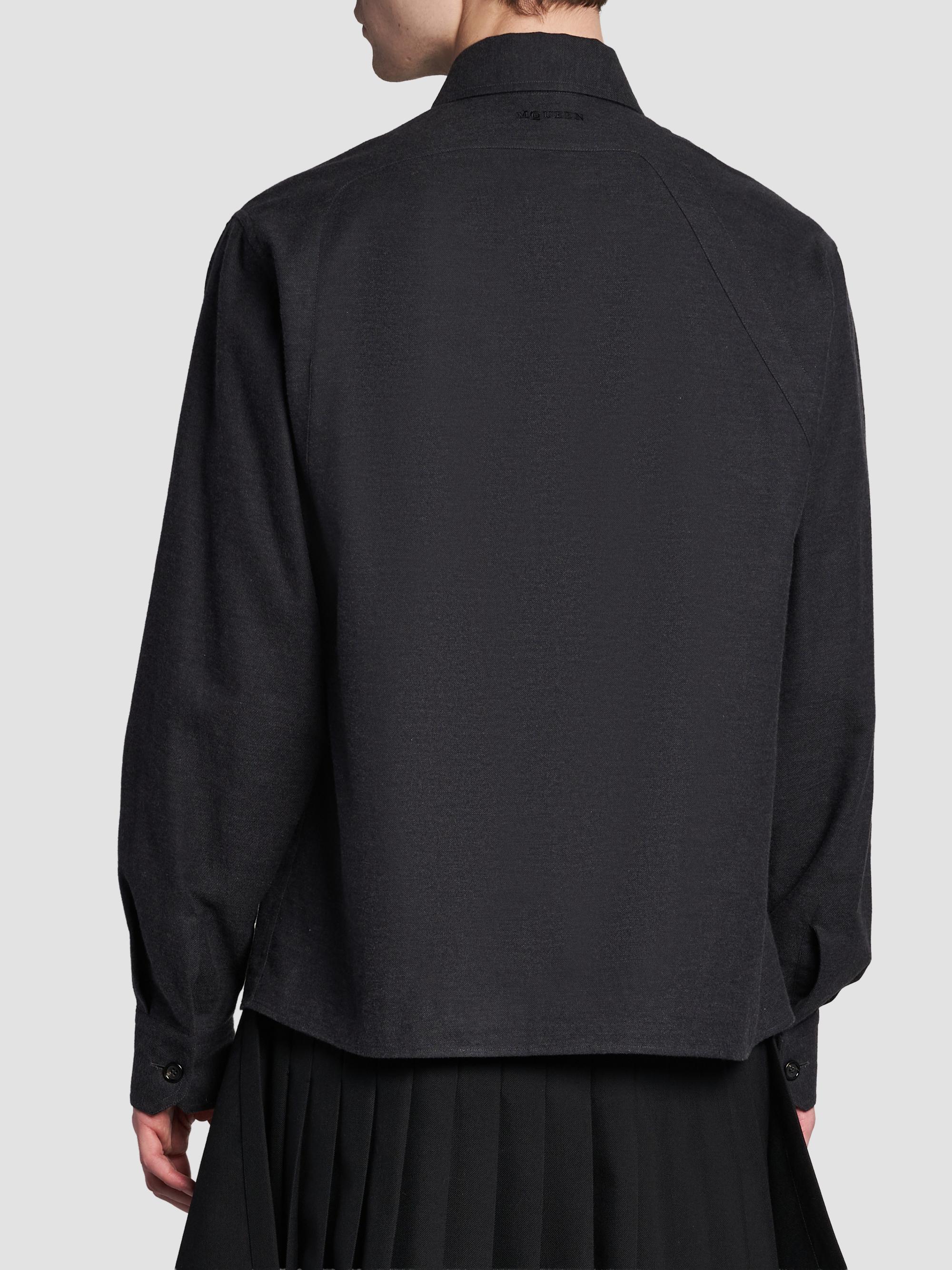 McQueen Men's Harness Cotton Flannel Shirt - Charcoal | Thumbnail 5