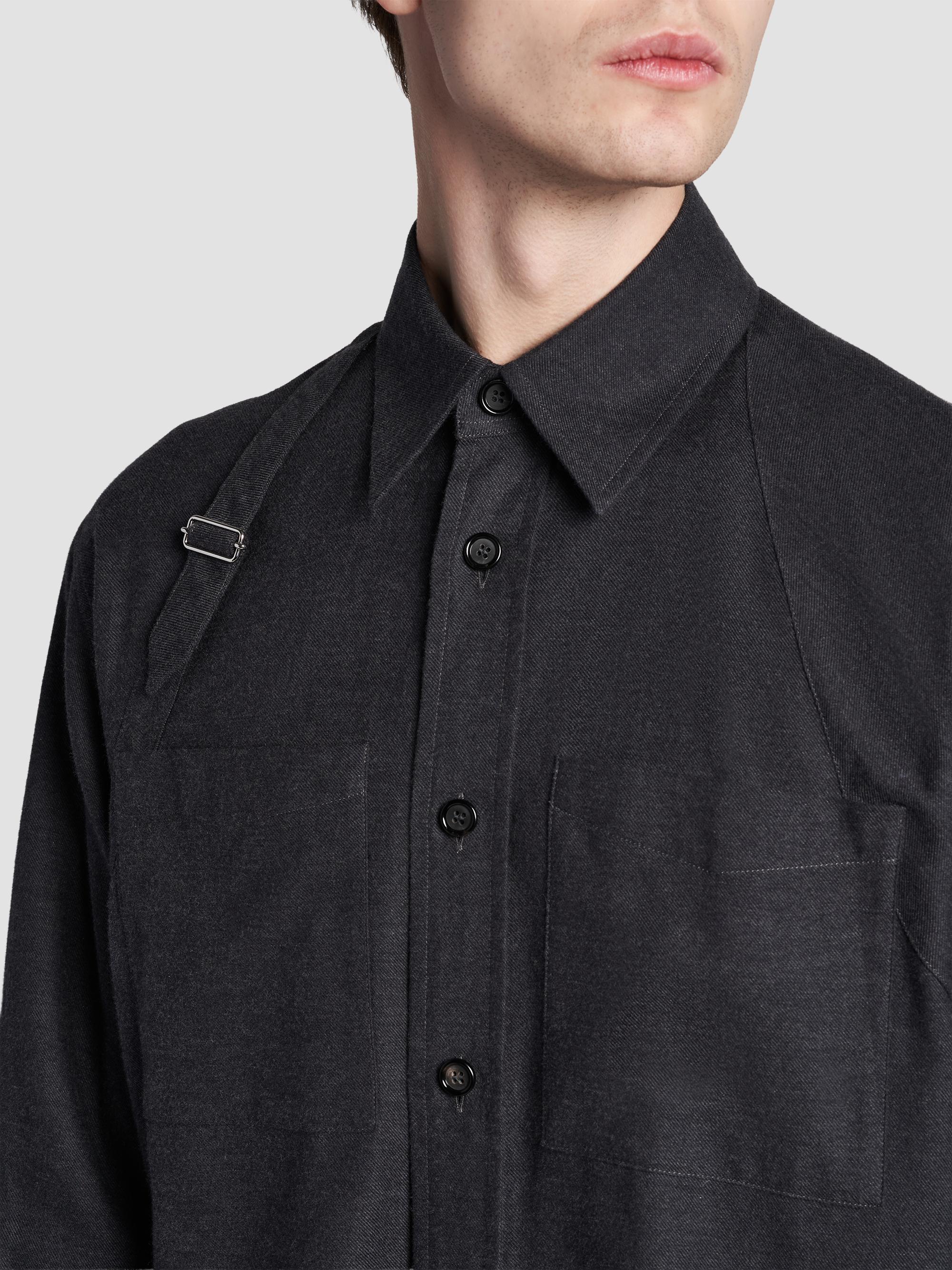 McQueen Men's Harness Cotton Flannel Shirt - Charcoal | Thumbnail 6
