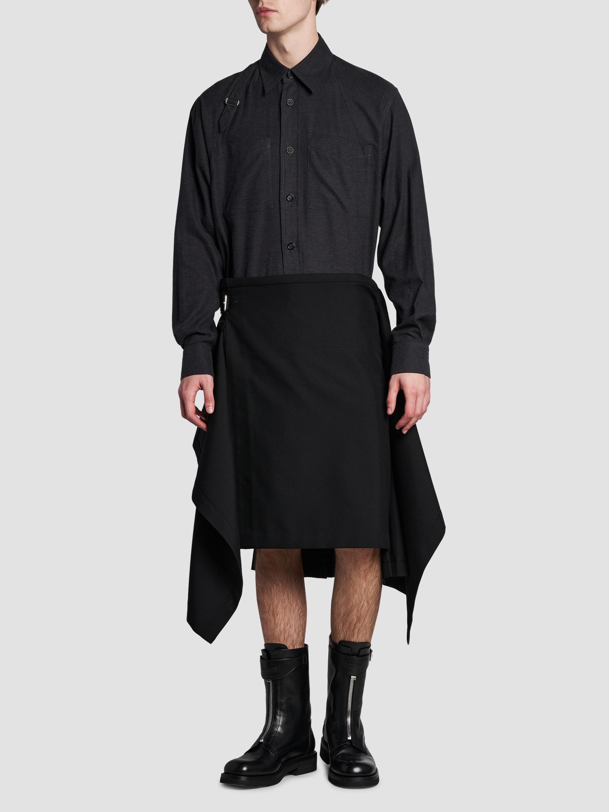 McQueen Men's Harness Cotton Flannel Shirt - Charcoal | Thumbnail 2