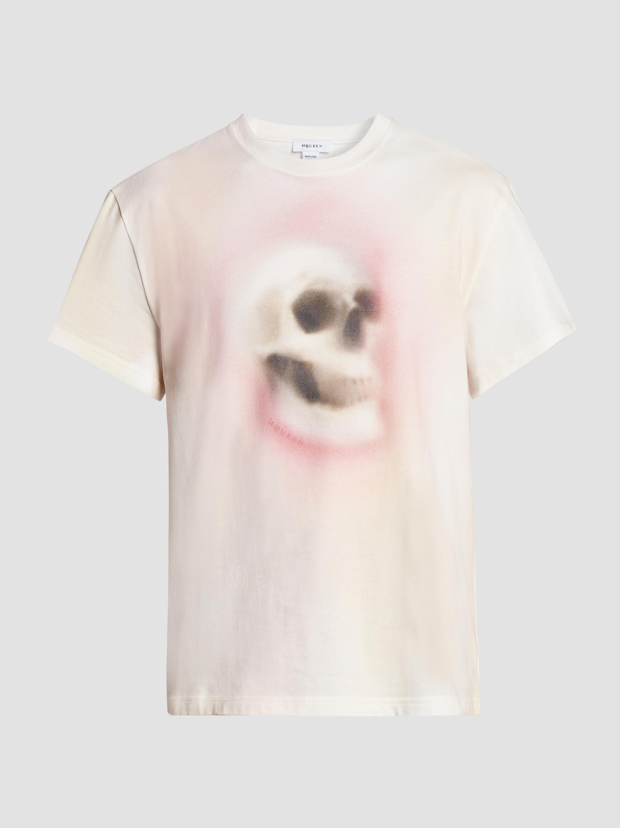 McQueen Men's Skull Haze Cotton Crewneck T-Shirt - Black Multi | Thumbnail 7