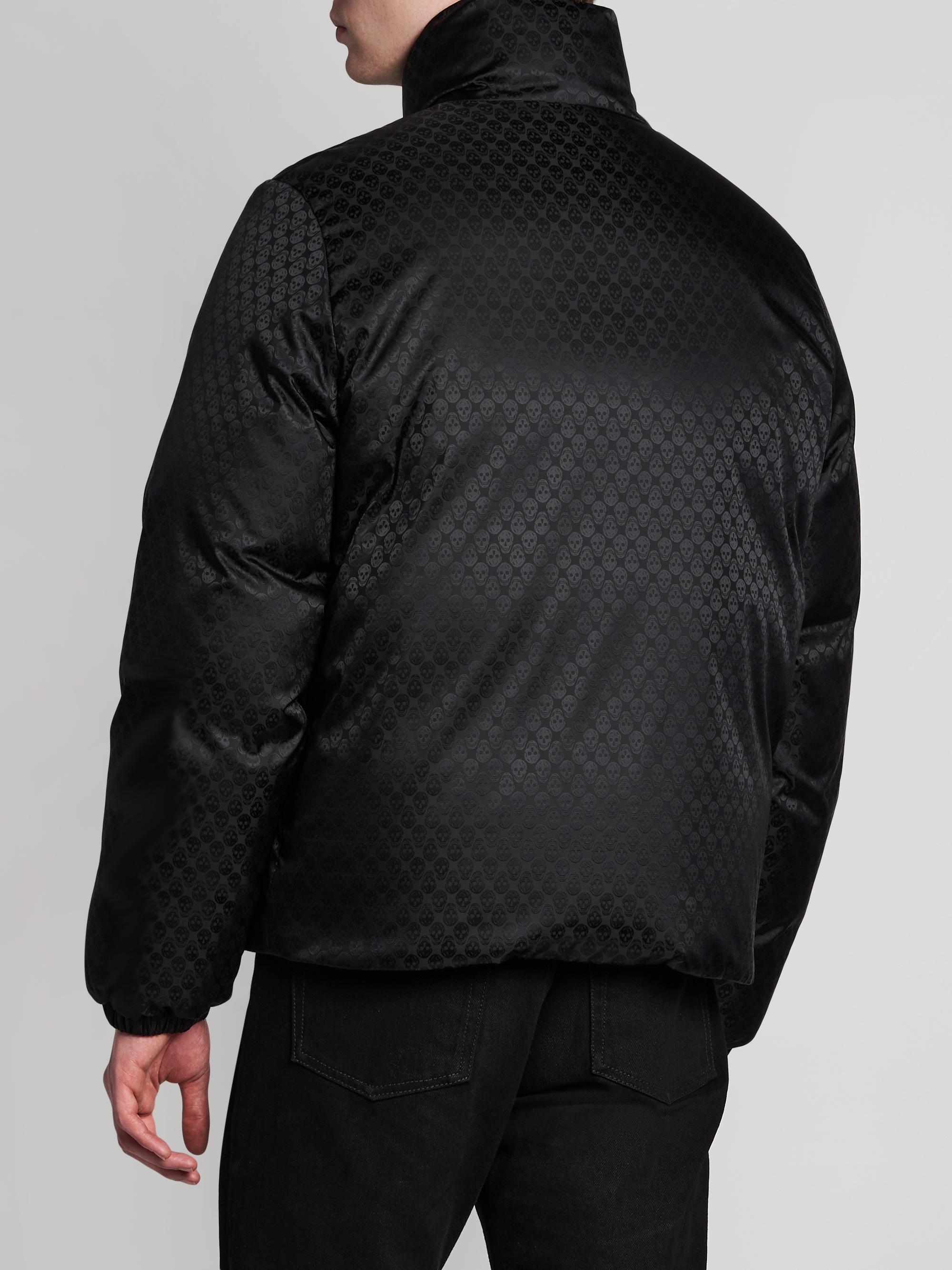 McQueen Men's Skull Jacquard Nylon Coat - Black | Thumbnail 5
