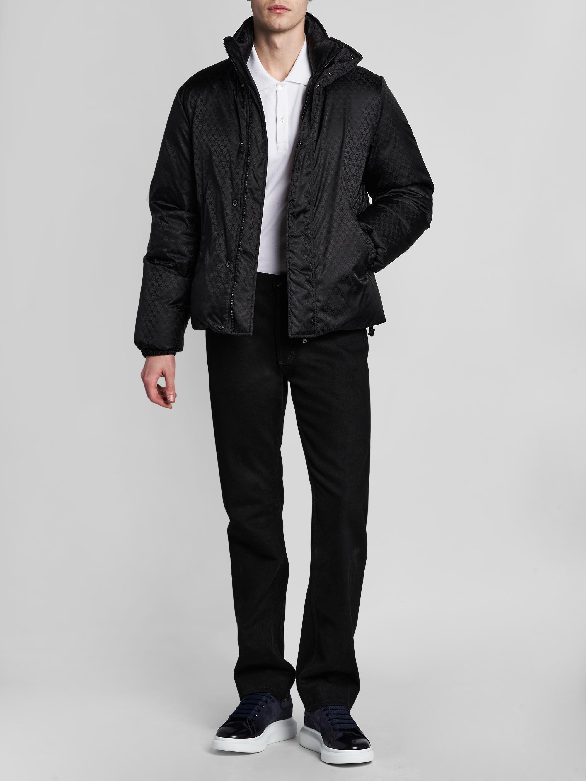 McQueen Men's Skull Jacquard Nylon Coat - Black | Thumbnail 2