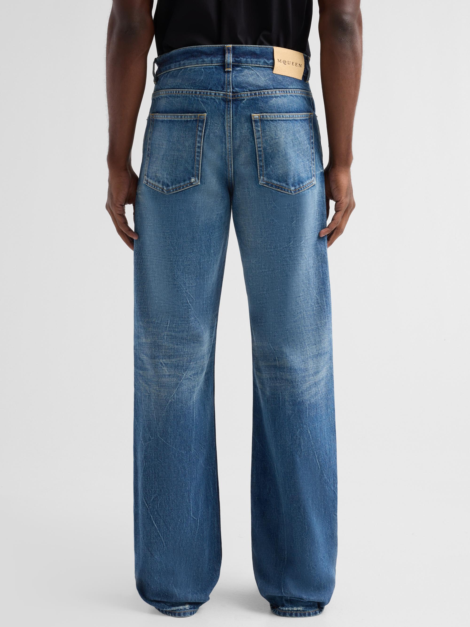 McQueen Men's Five-Pocket Relaxed-Fit Jeans - Blue Washed | Thumbnail 3