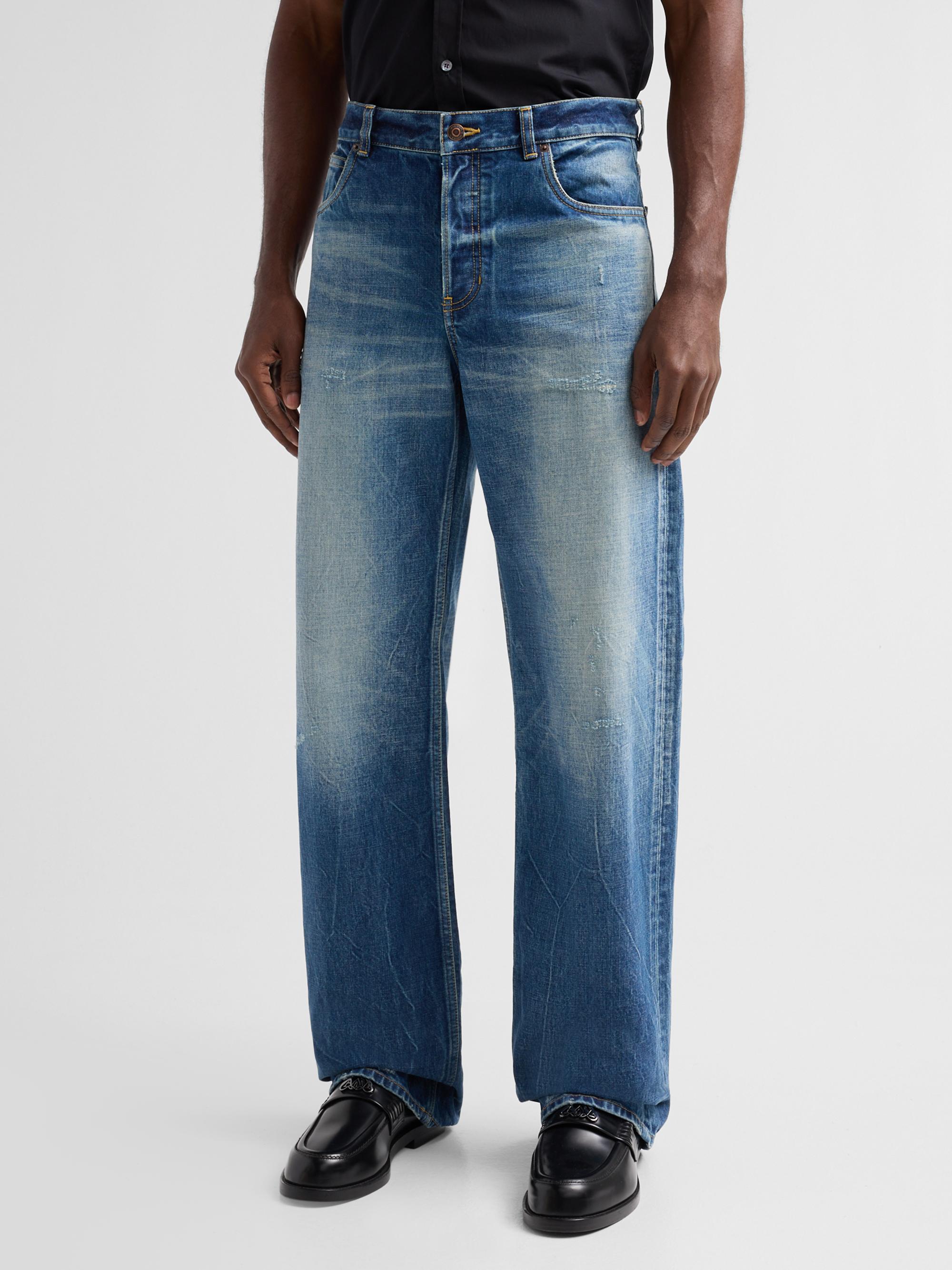 McQueen Men's Five-Pocket Relaxed-Fit Jeans - Blue Washed | Thumbnail 4