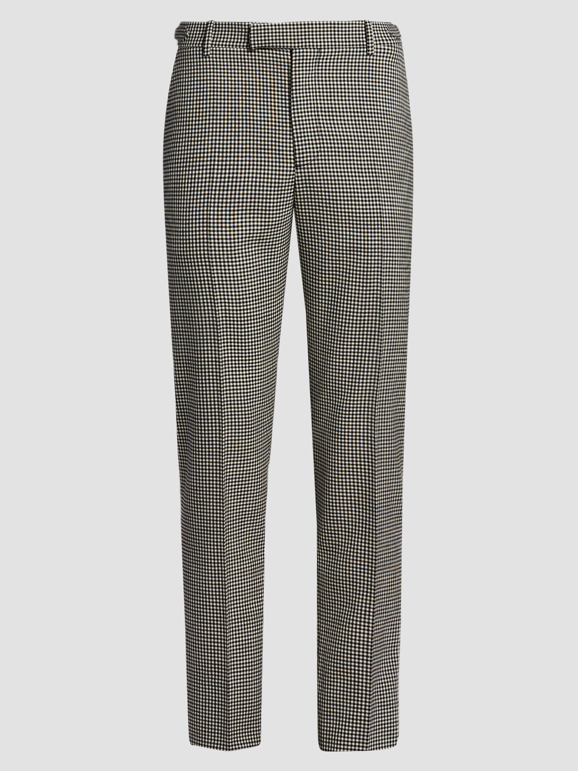 McQueen Men's Gingham Wool Trousers - Black