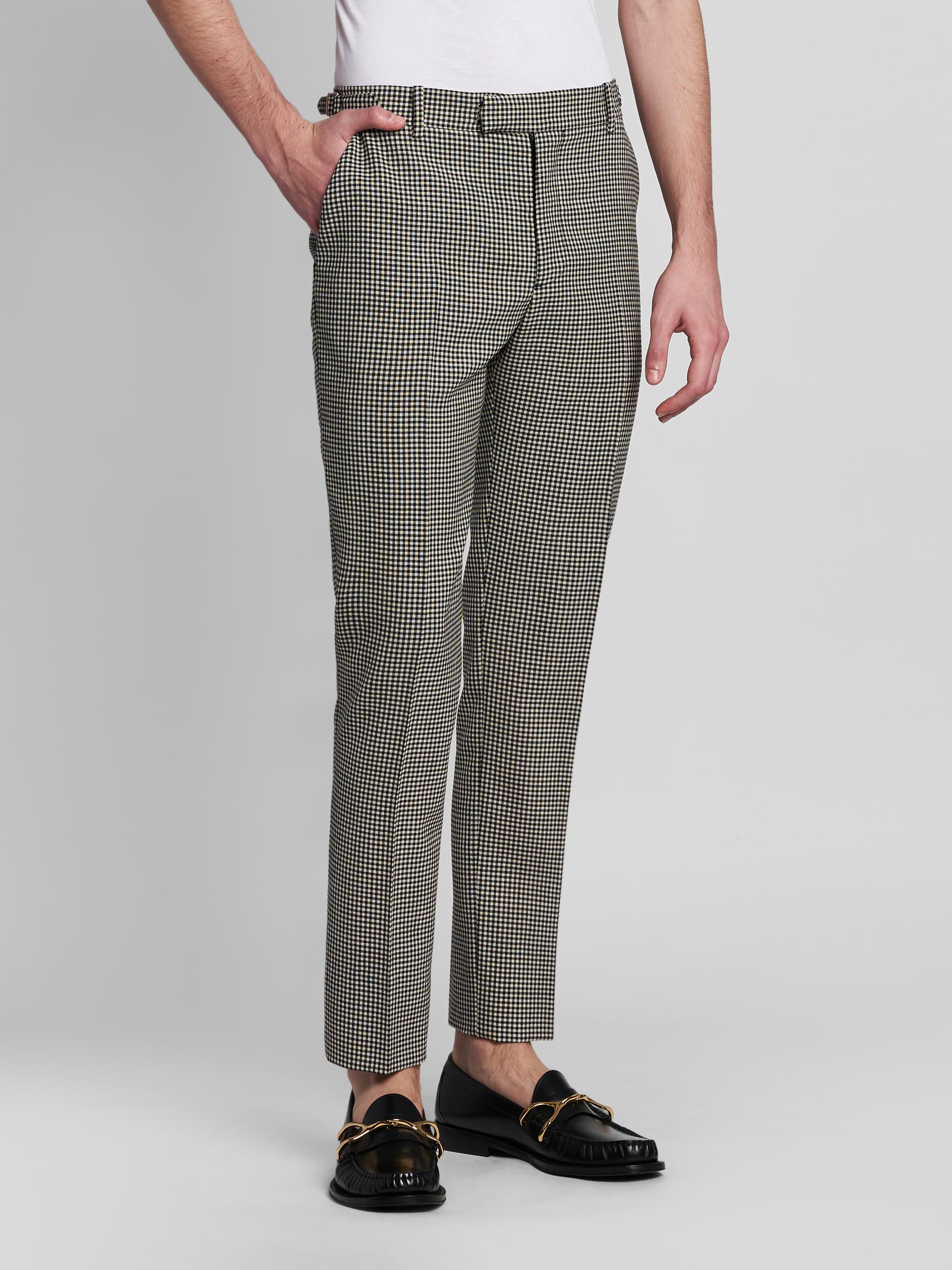 McQueen Men's Gingham Wool Trousers - Black | Thumbnail 4