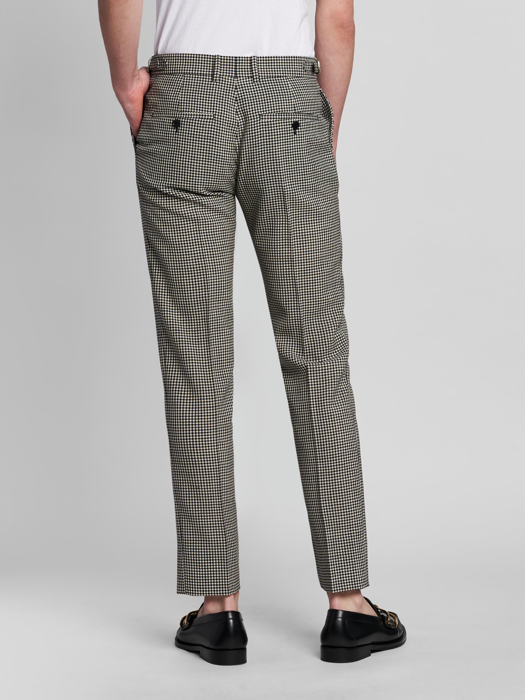 McQueen Men's Gingham Wool Trousers - Black | Thumbnail 5