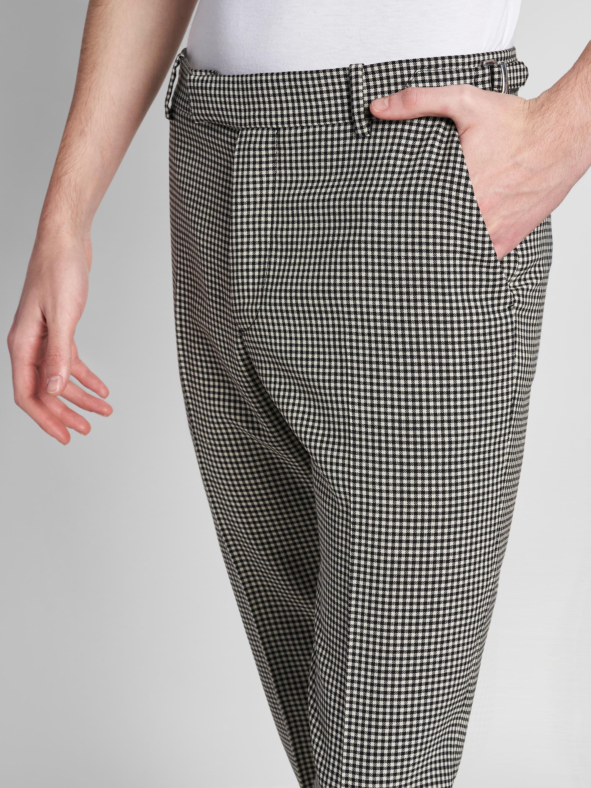 McQueen Men's Gingham Wool Trousers - Black | Thumbnail 6