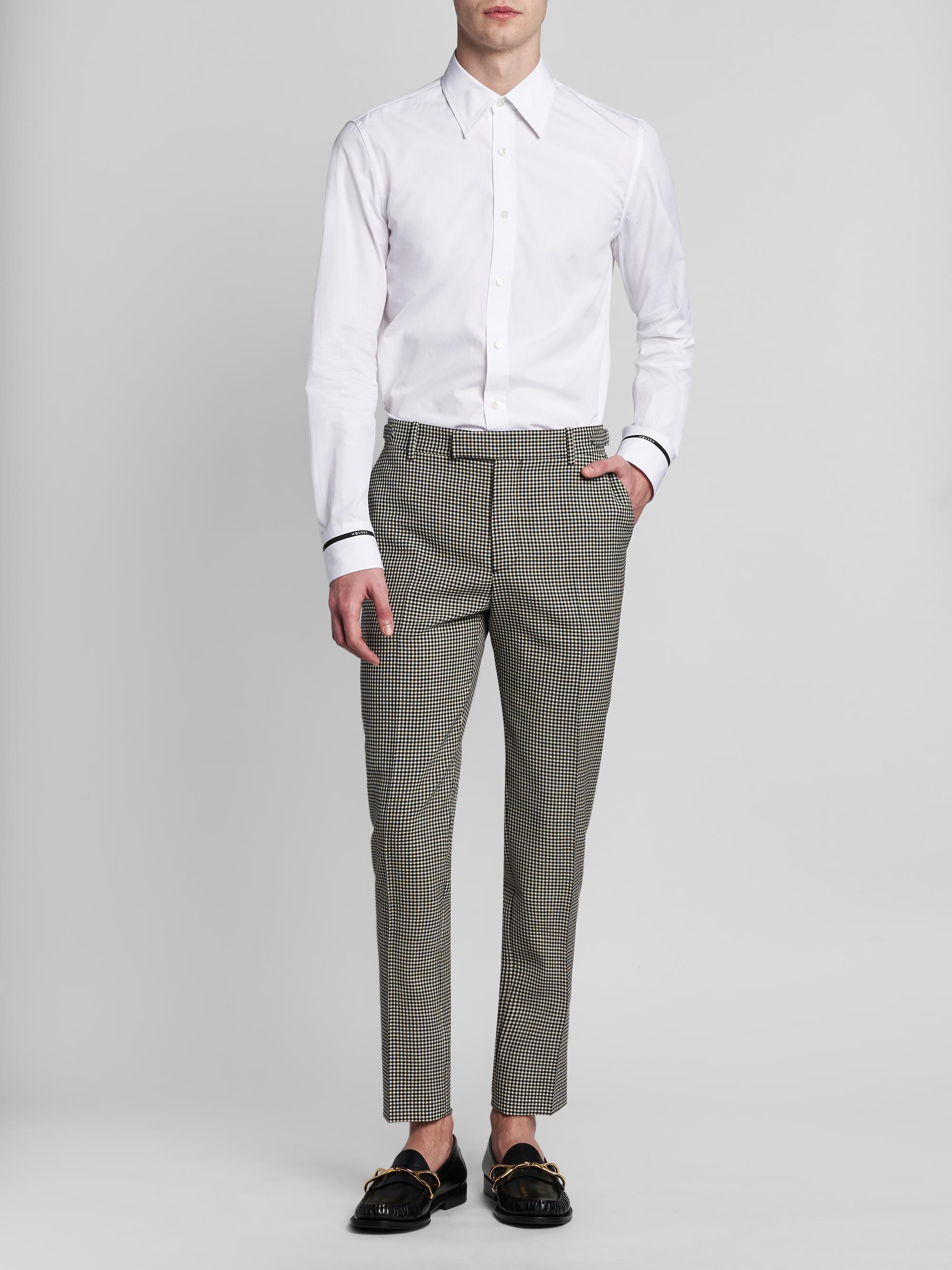 McQueen Men's Gingham Wool Trousers - Black | Thumbnail 2