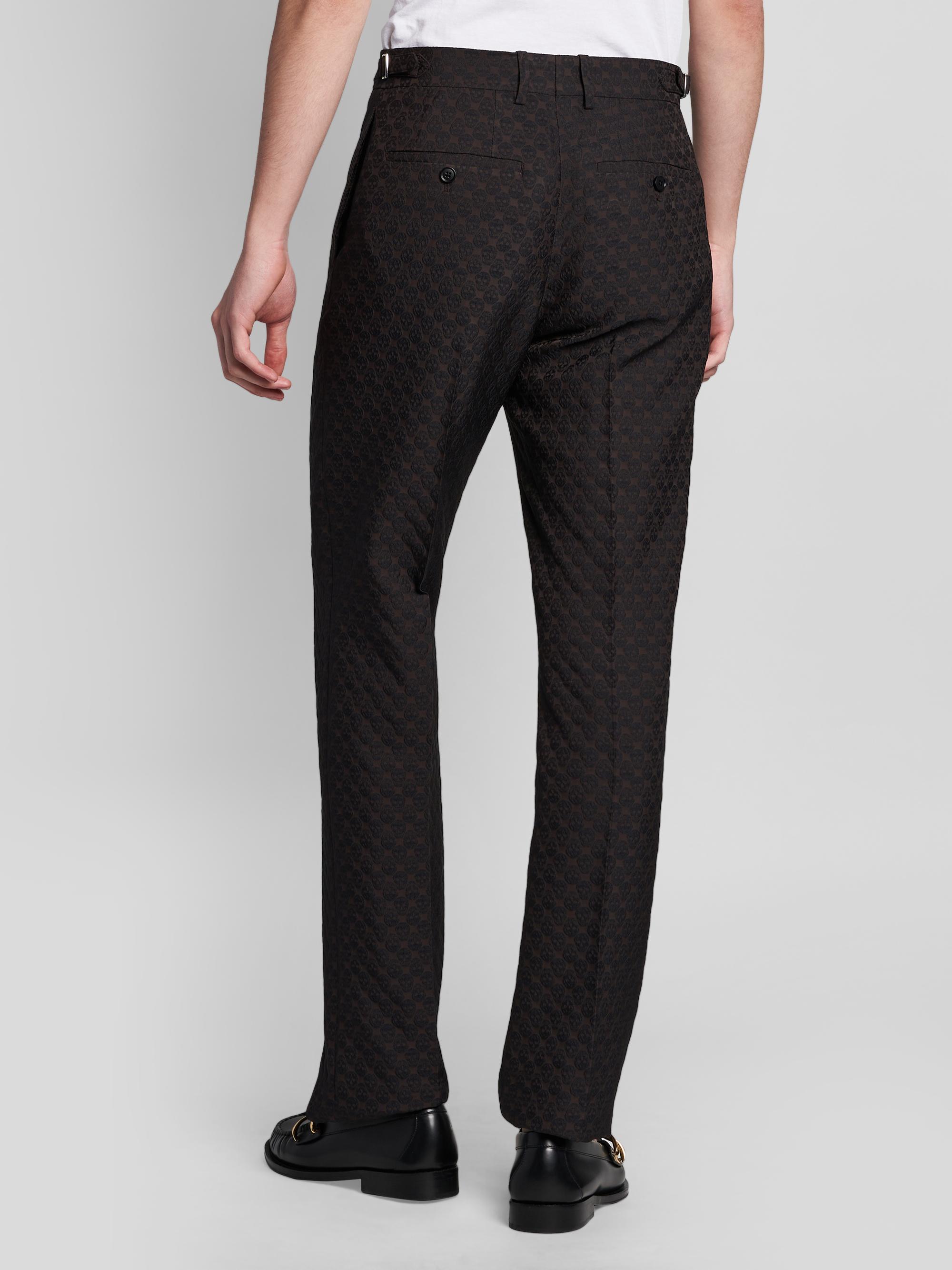 McQueen Men's Skull Jacquard Trousers - Brown | Thumbnail 5