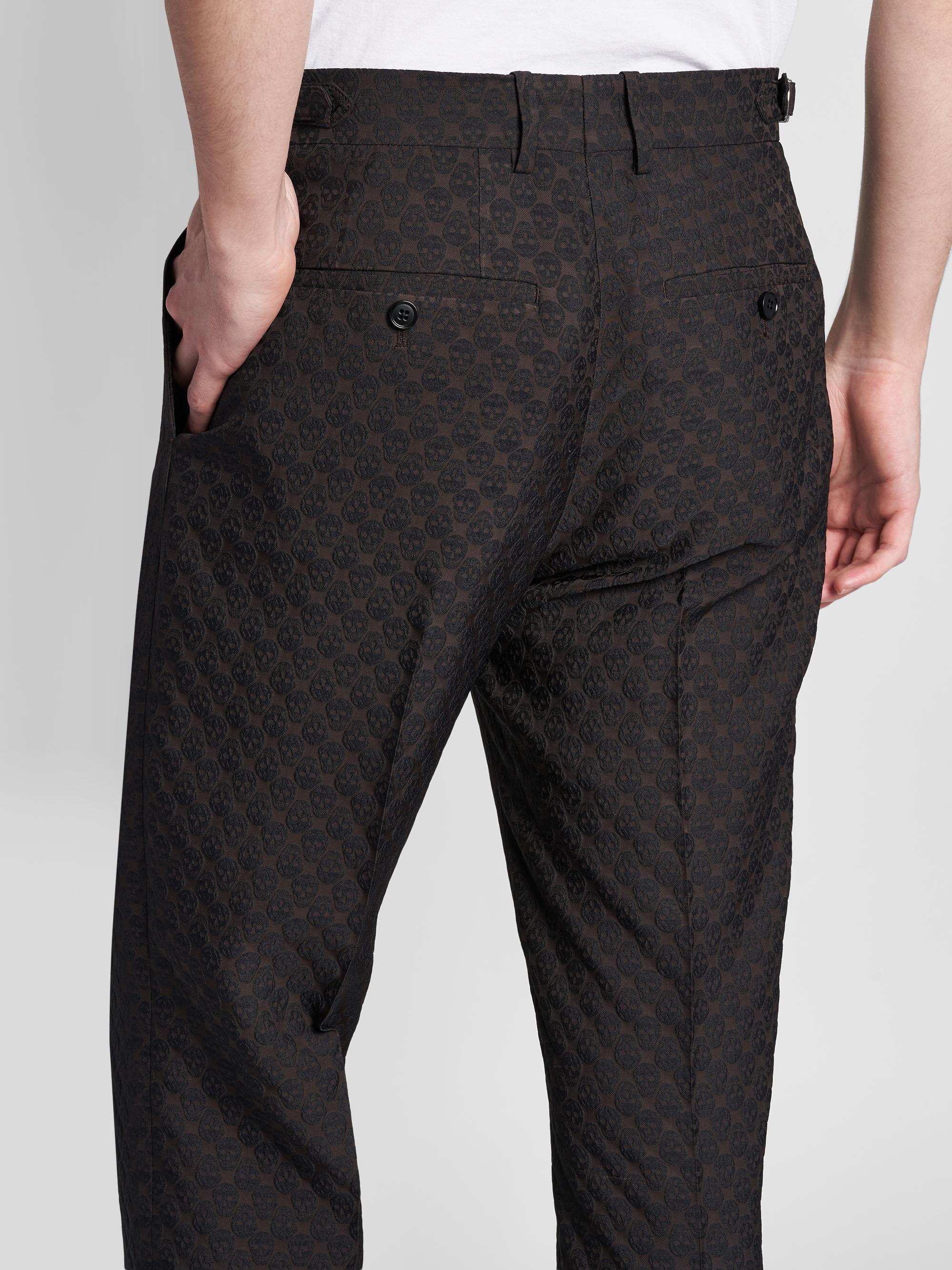 McQueen Men's Skull Jacquard Trousers - Brown | Thumbnail 6
