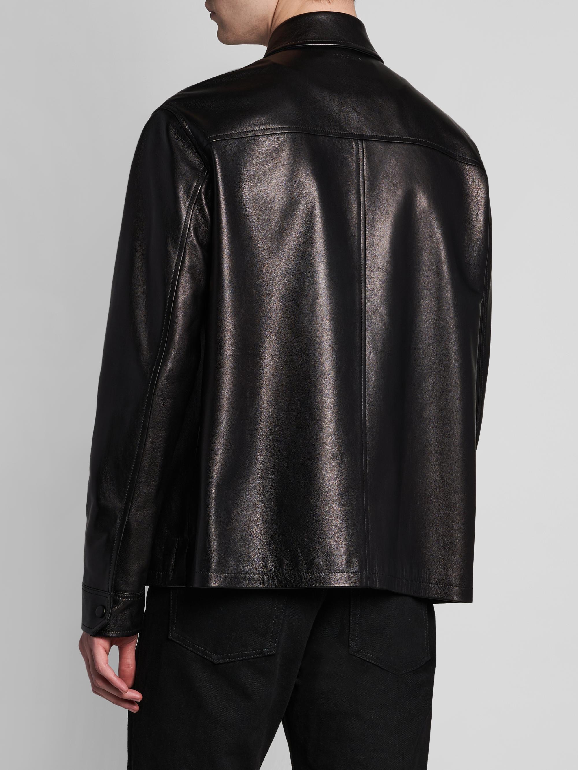 McQueen Men's Skull-Embossed Leather Jacket - Black | Thumbnail 5
