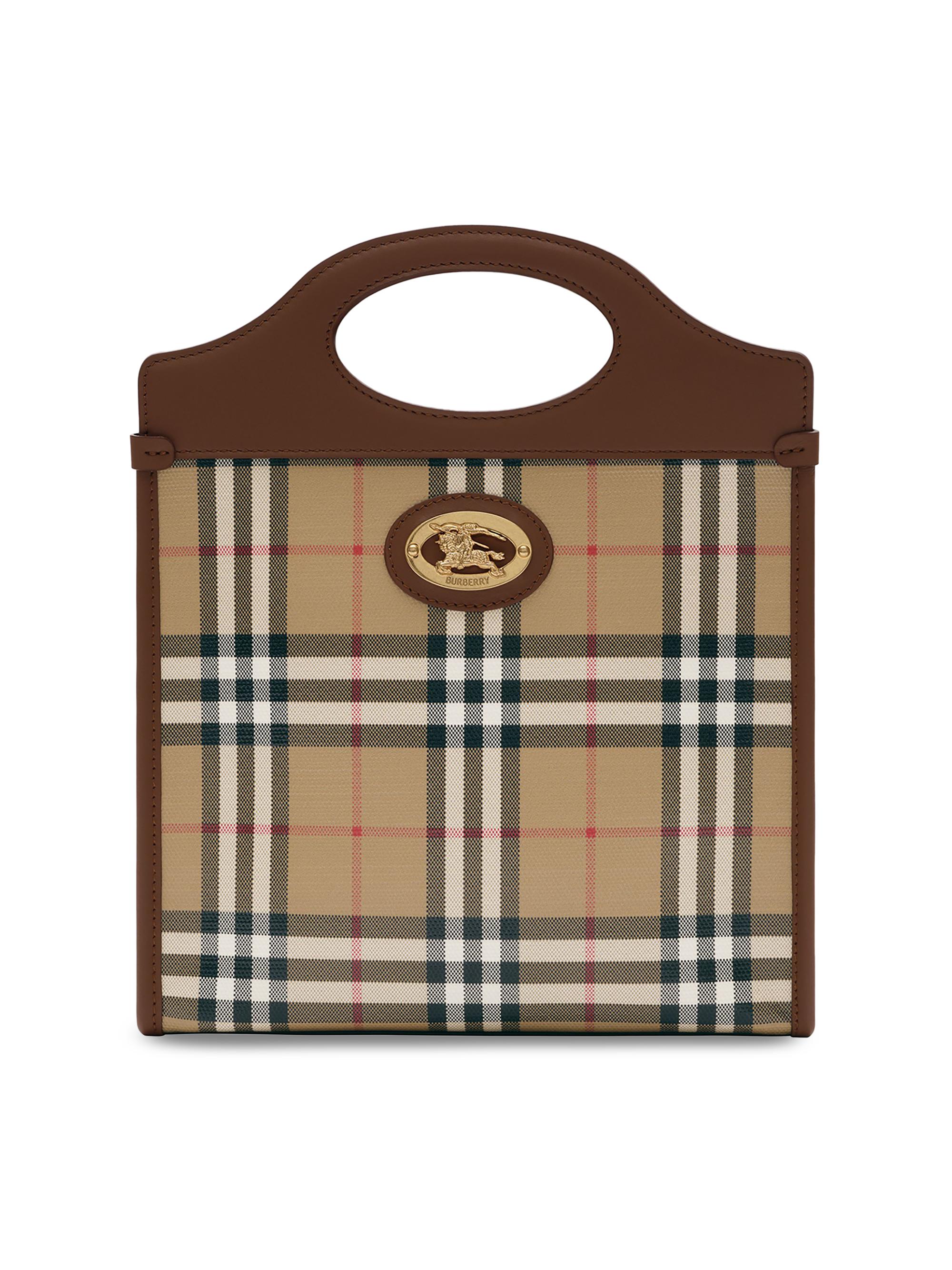 Burberry Women's Mini Check Canvas & Leather Pocket Bag - Archive Beige