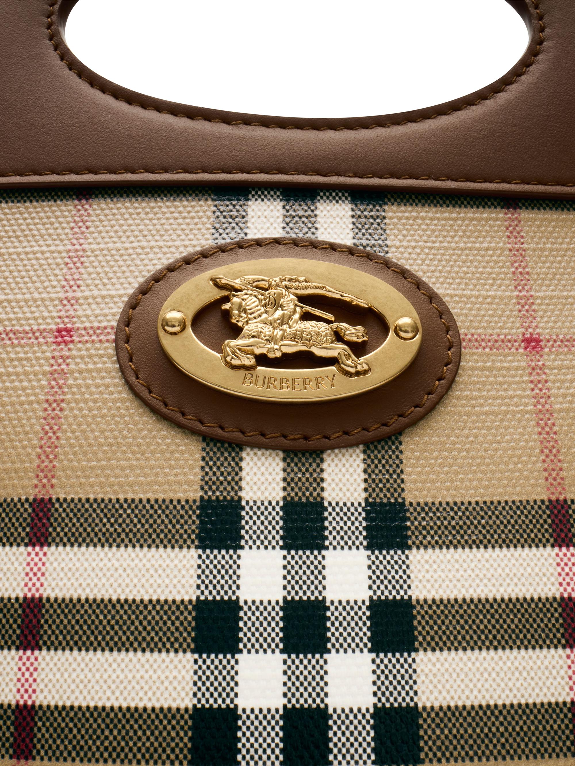 Burberry Women's Mini Check Canvas & Leather Pocket Bag - Archive Beige | Thumbnail 4