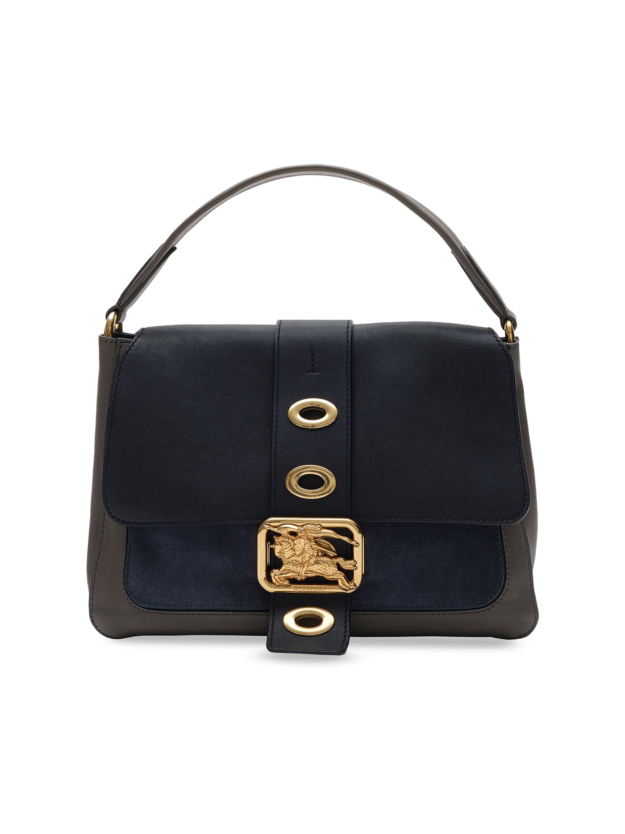 Burberry Women's  Rider Suede Top Handle Bag - Indigo