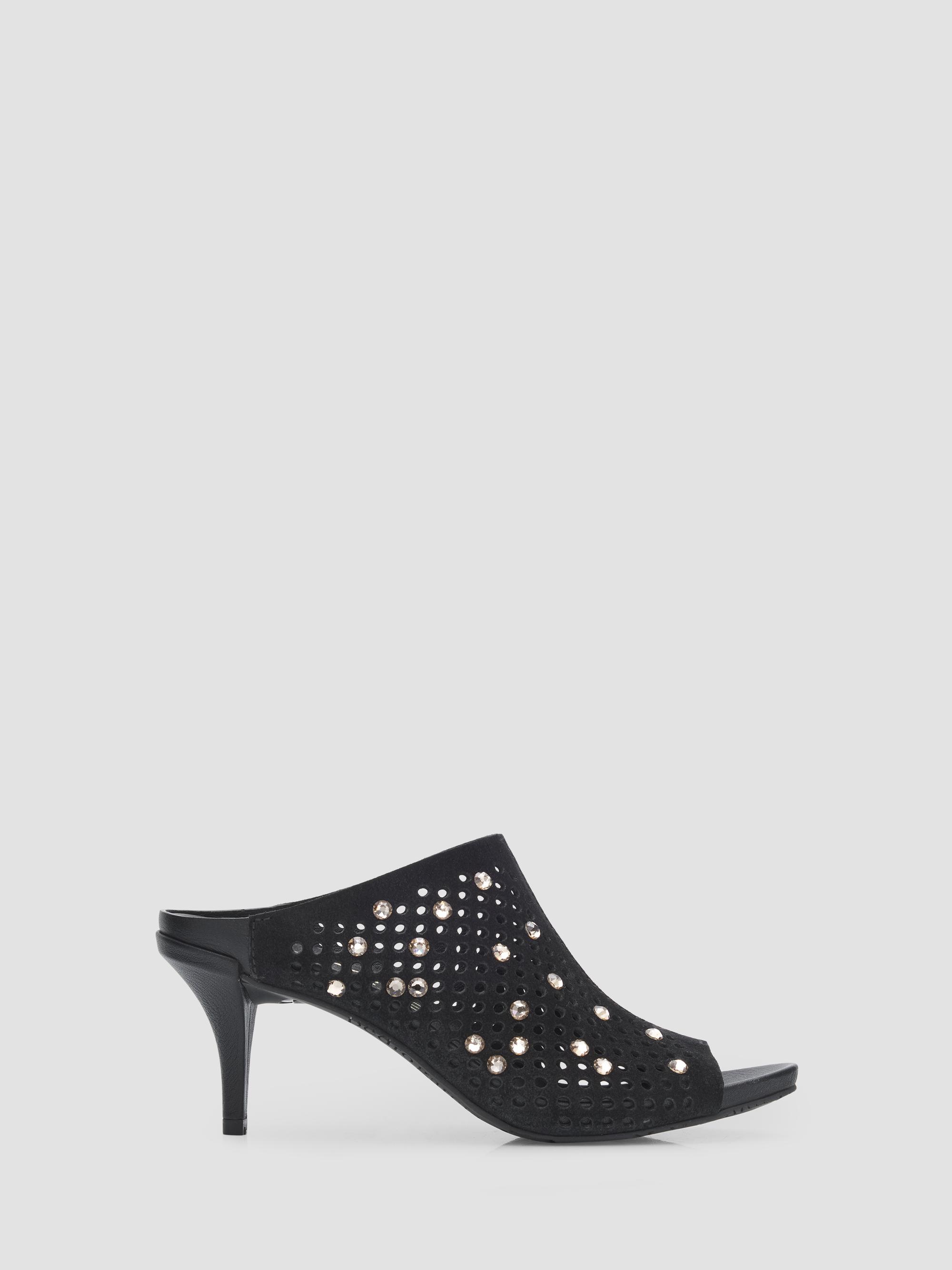 Pedro Garcia Women's Waldina Embellished 75MM Suede Mules - Black Castoro