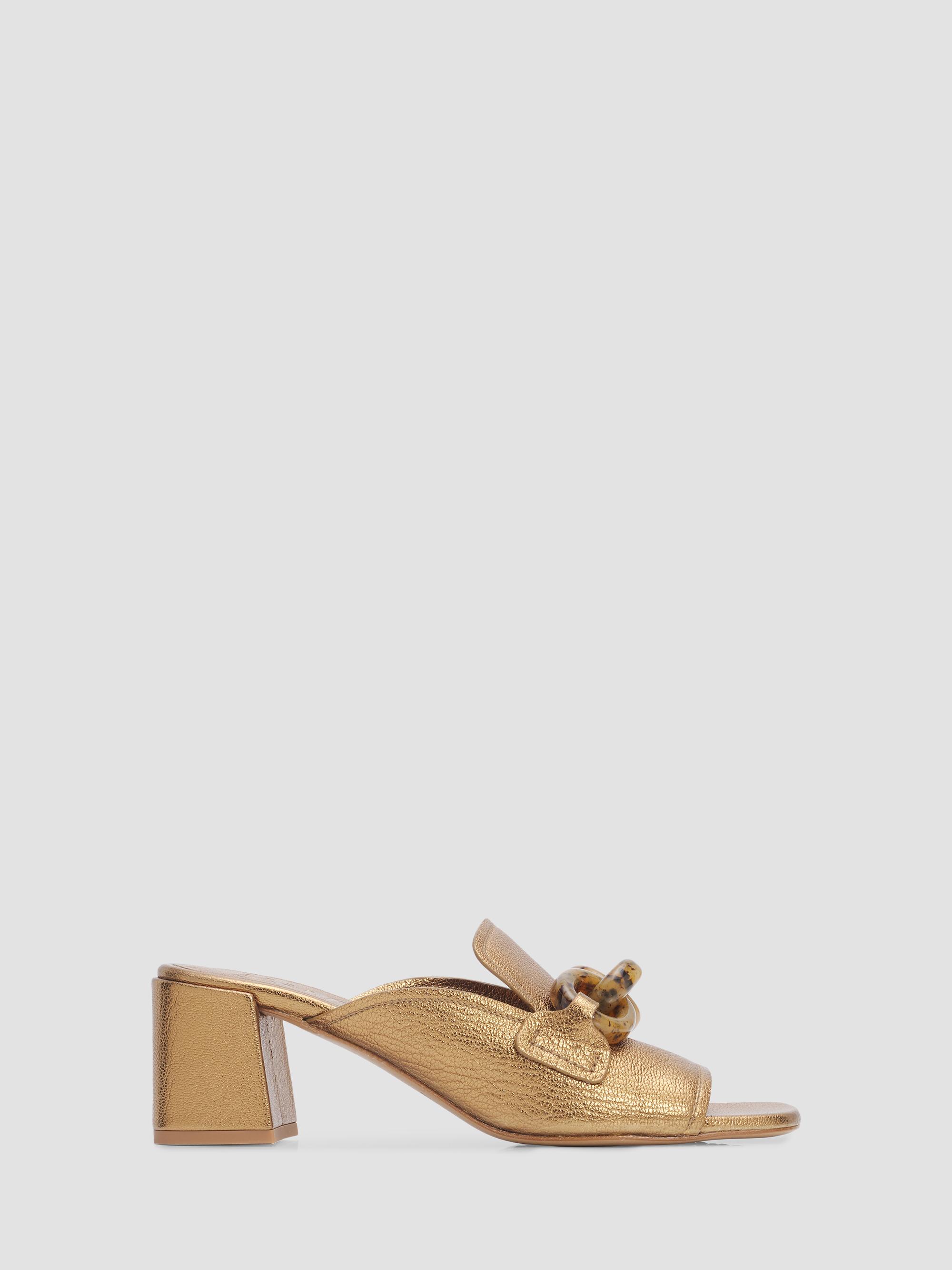 Pedro Garcia Women's Umita Chain Link 55MM Block Heel Mules - Old Gold Petitgrain