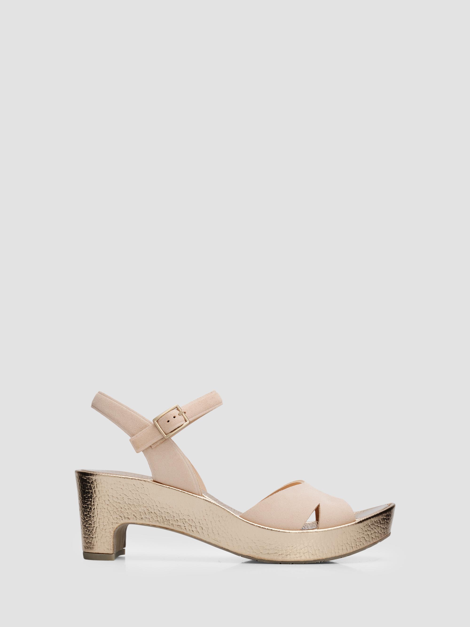 Pedro Garcia Women's Dido Cross Strap Suede Platform Sandals - Rose Gold Cervo