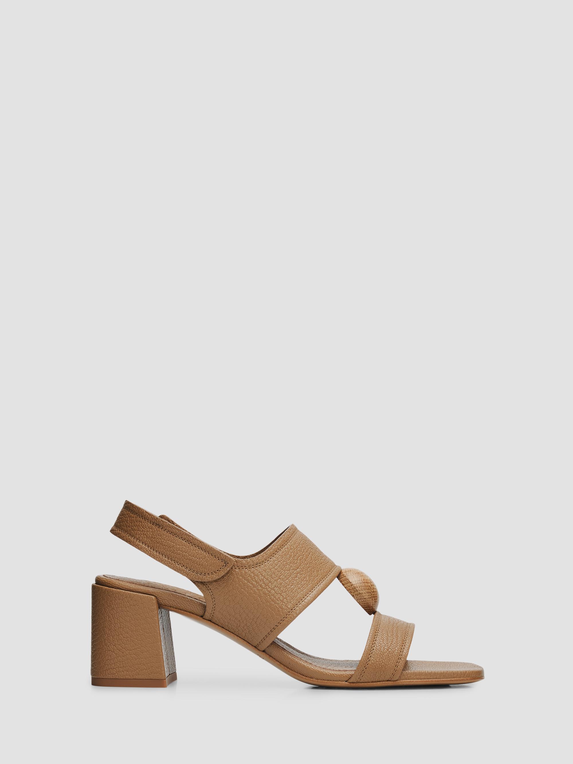 Pedro Garcia Women's Uriana Wood Sphere 55MM Block Heel Sandals - Beige Petitgrain
