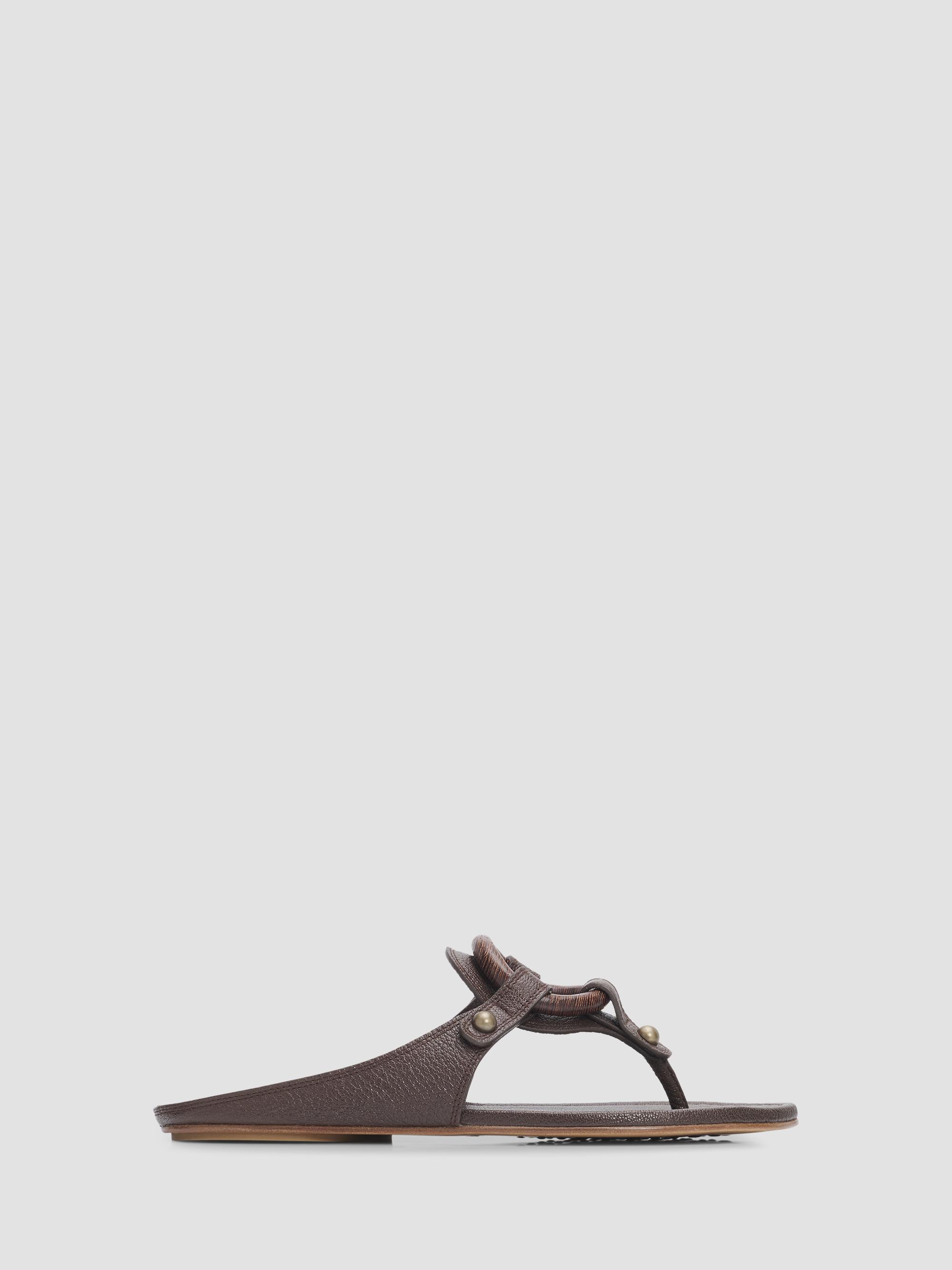 Pedro Garcia Women's Pattie Wood O-Ring Leather Sandals - Cafe Petitgrain