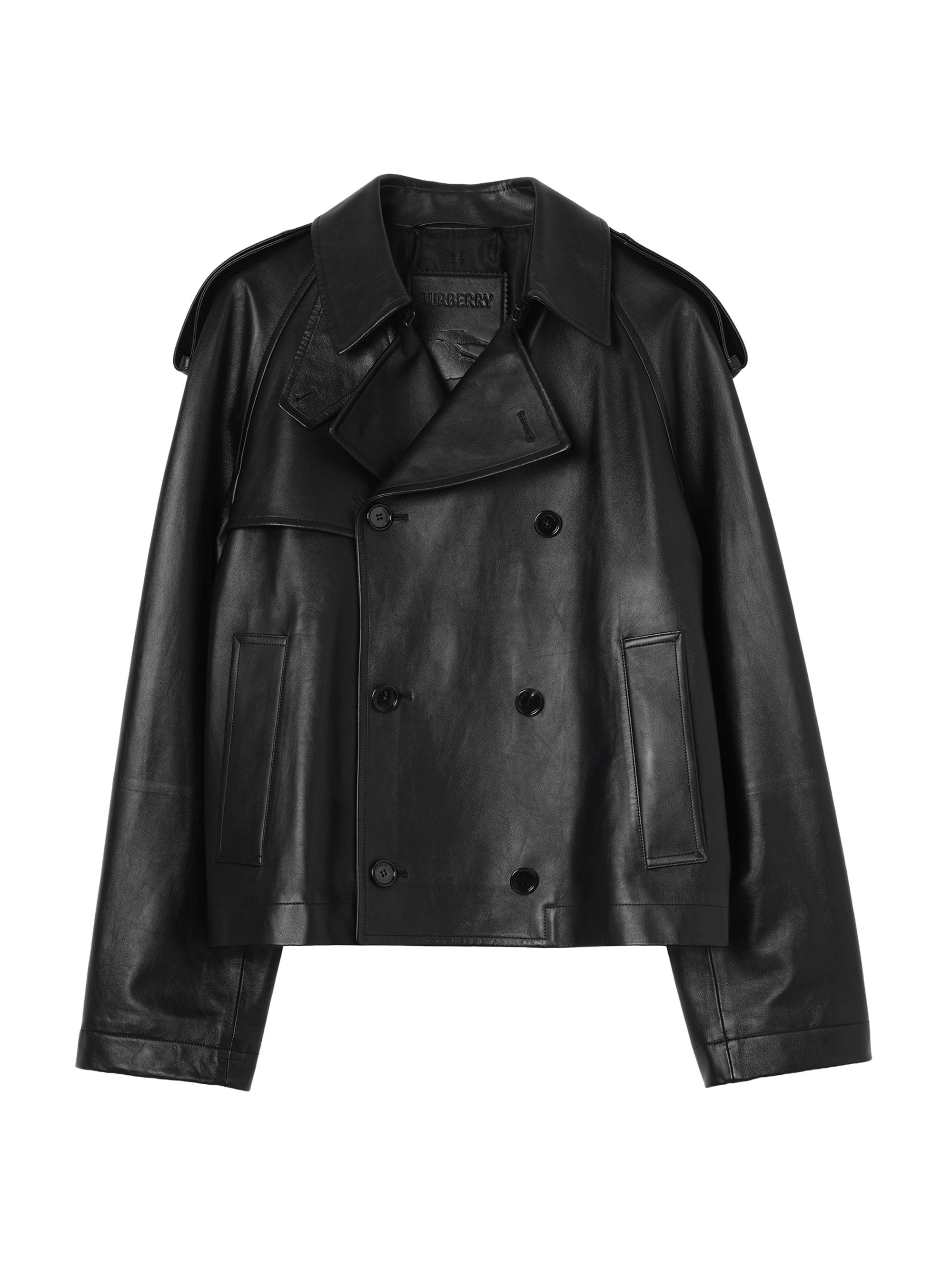 Burberry Shearling Collar Leather Jacket | Saks Fifth Avenue