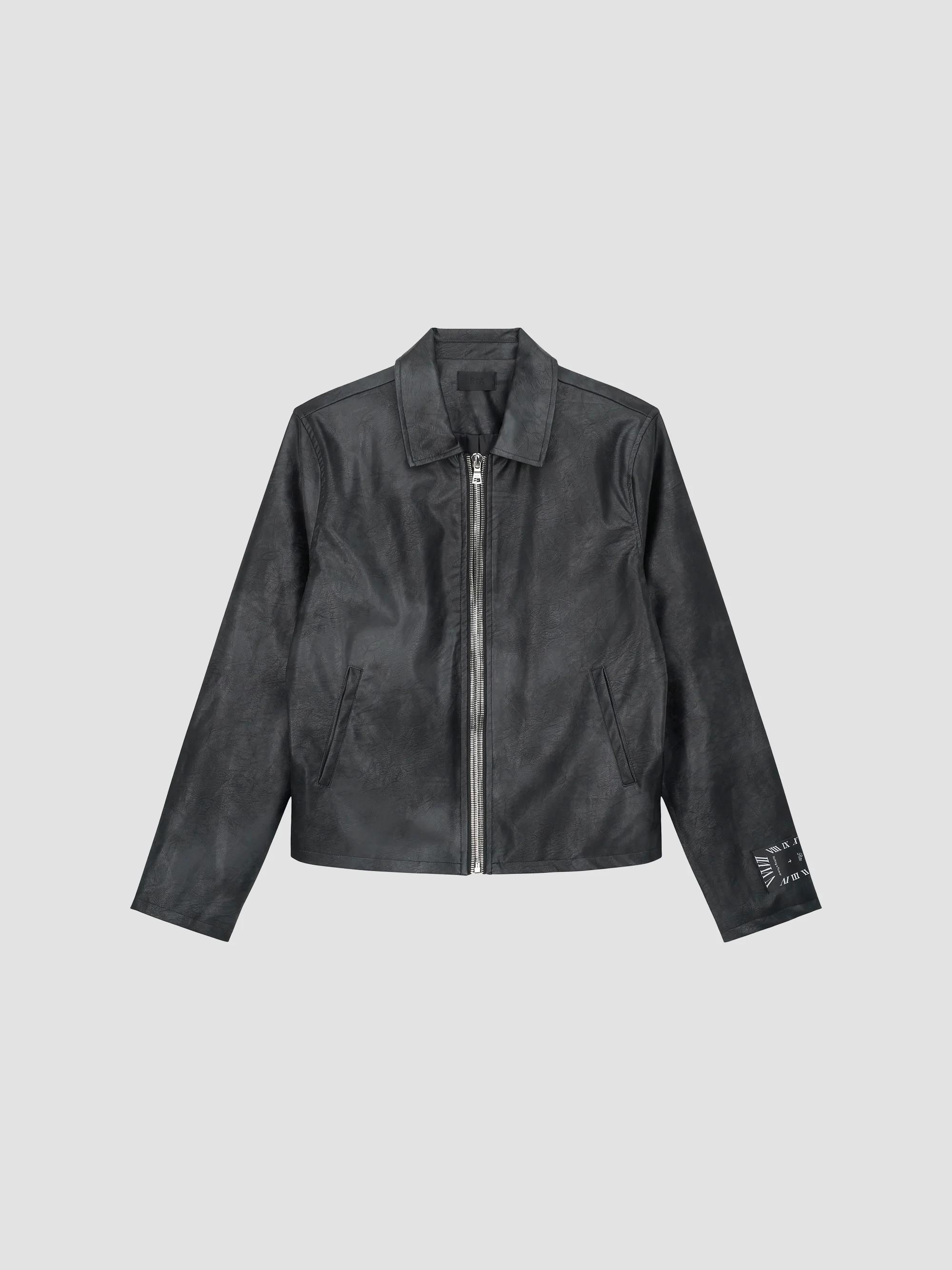 AVIREX Black-Out Leather Racing Jacket | Saks Fifth Avenue