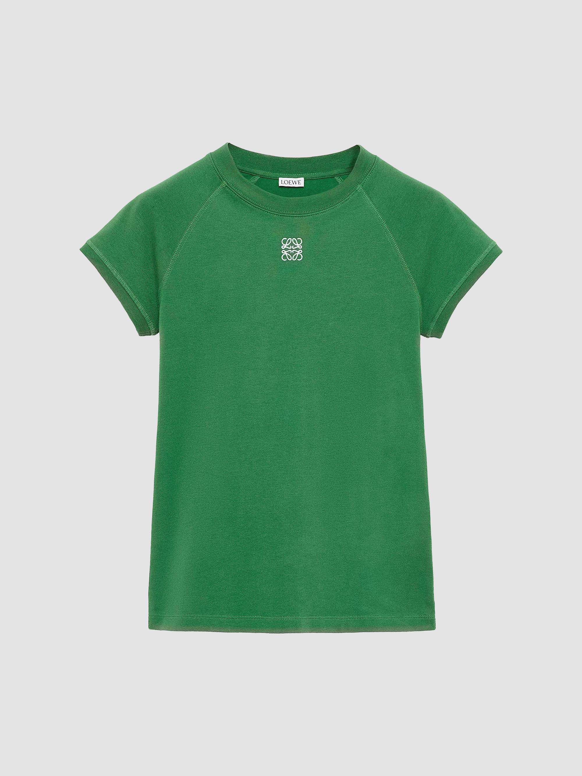 LOEWE Women's Logo Cotton-Blend T-Shirt - Green | Thumbnail 6