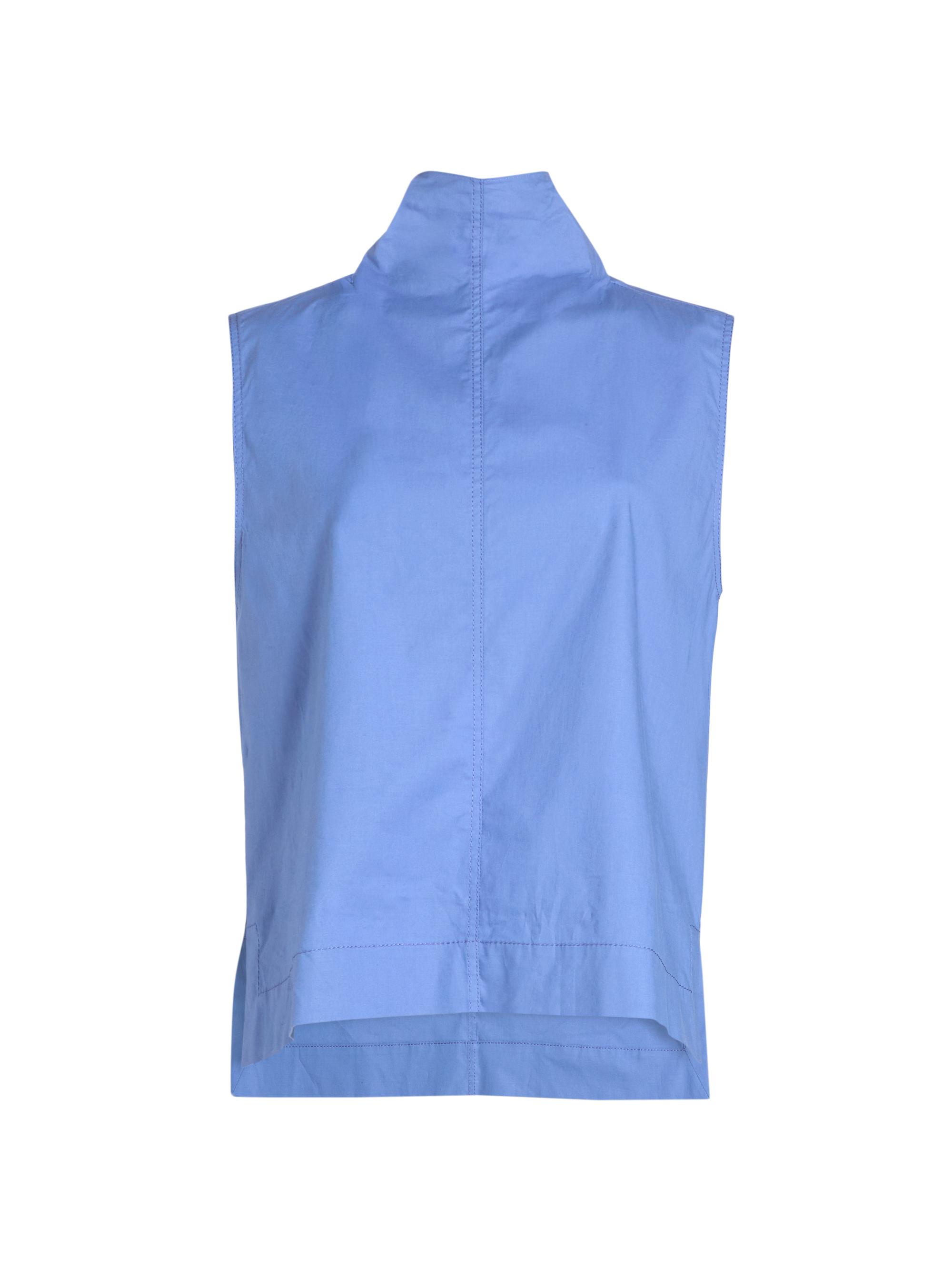 Brandon Maxwell Women's The Finn Cotton Sleeveless Top - French Blue - Women's Clothing