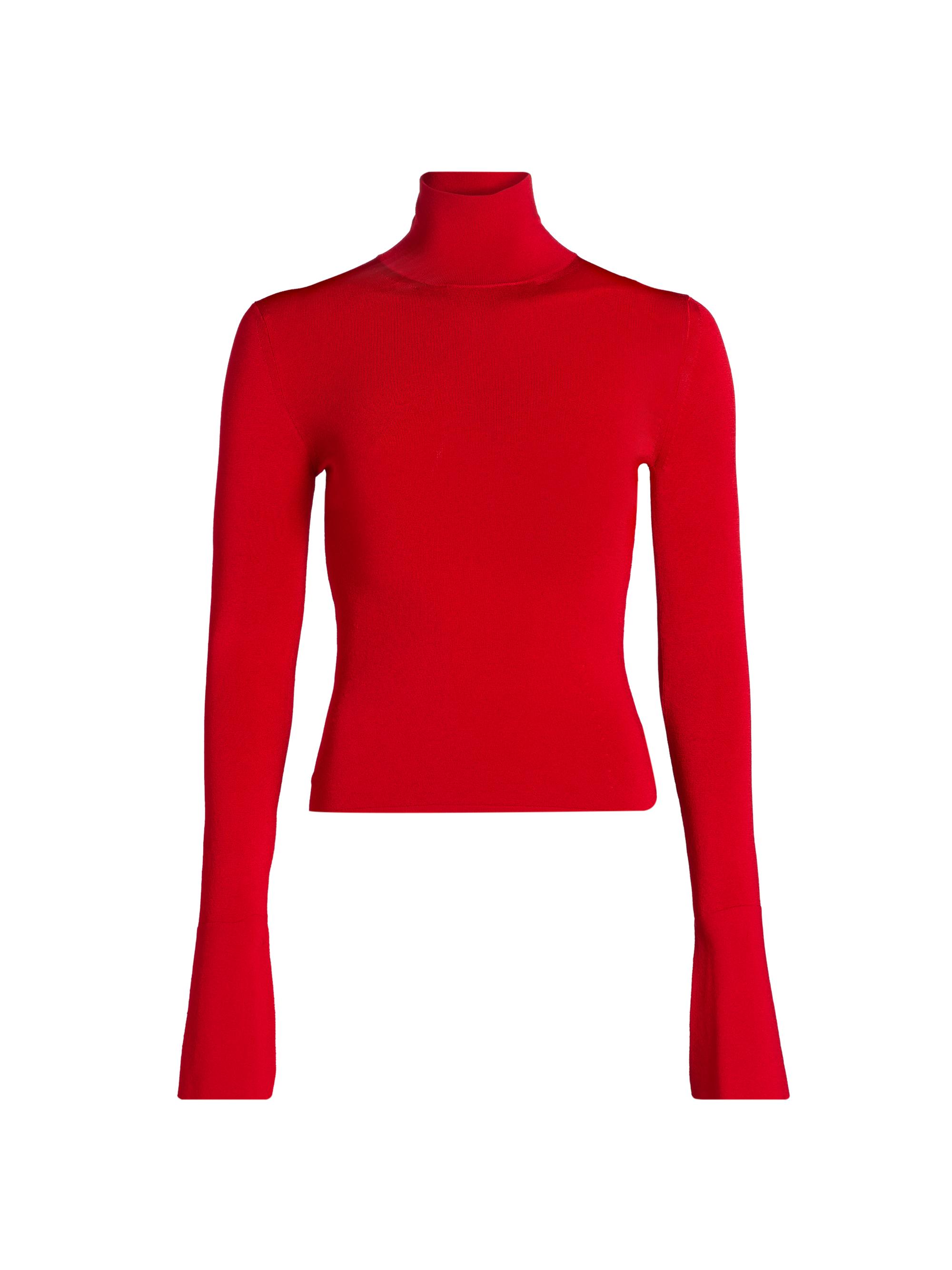 Brandon Maxwell Women's The Dawson Turtleneck Top - Red | Thumbnail 8