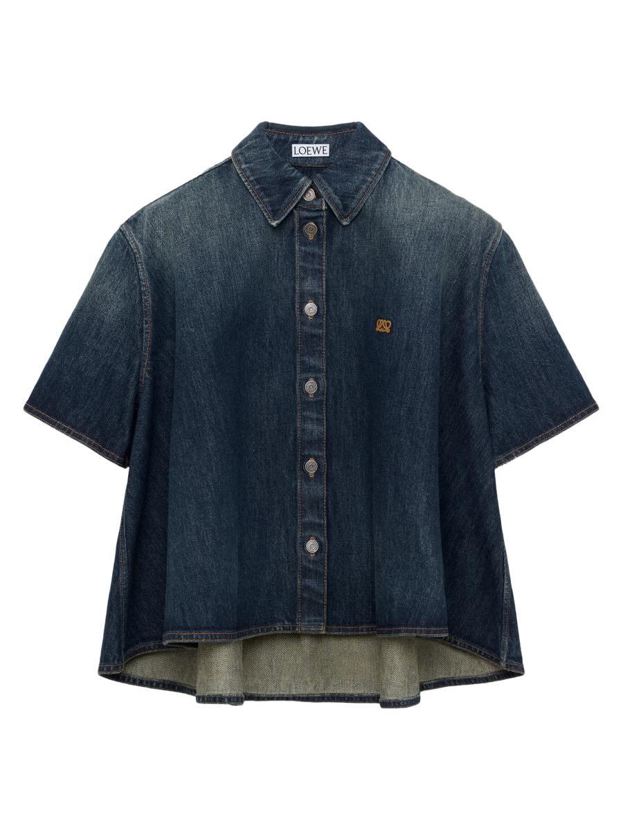 LOEWE Denim Short-Sleeve Shirt | Saks Fifth Avenue