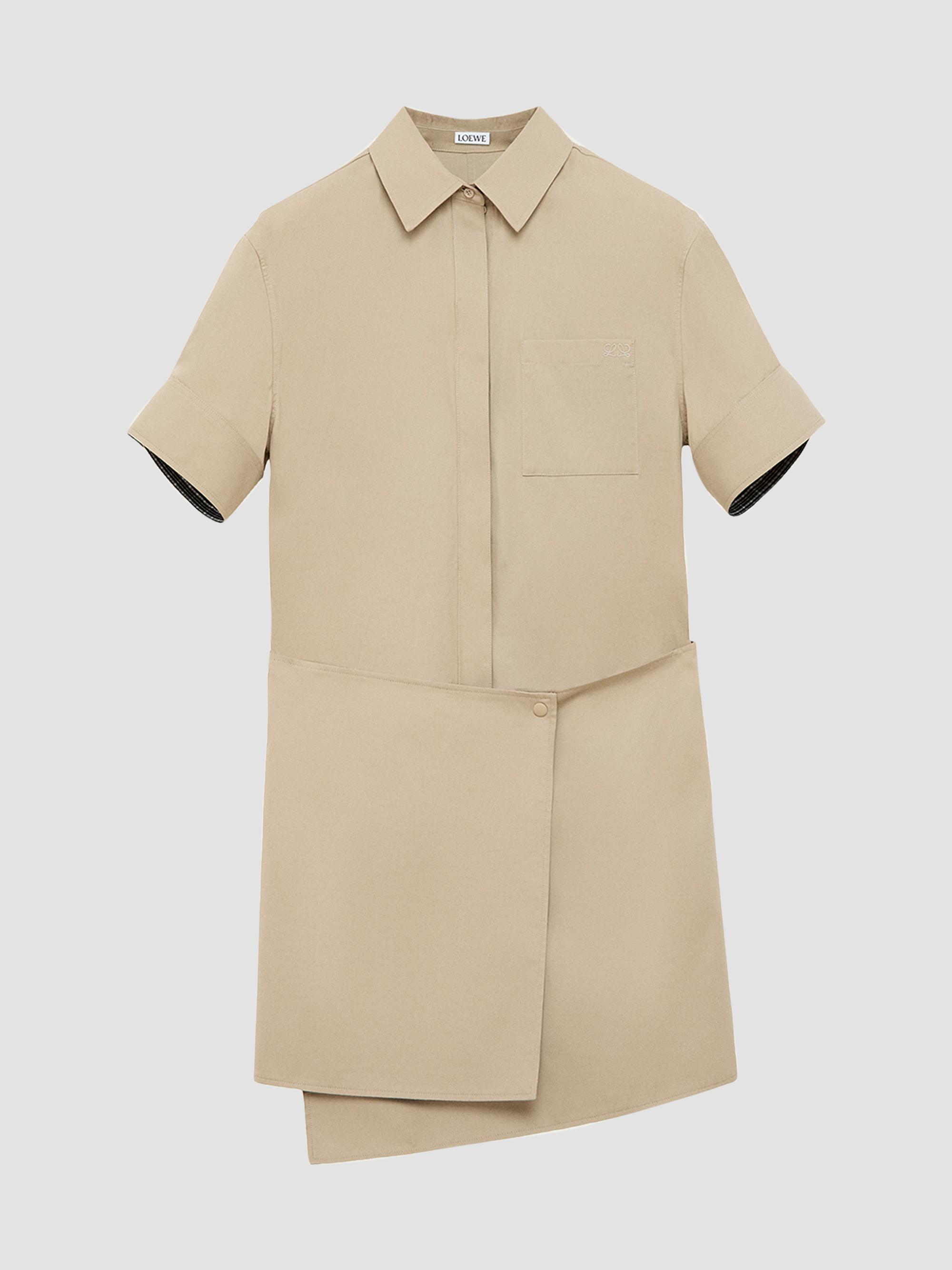 LOEWE Women's Cotton-Blend Shirtdress - Beige | Thumbnail 5