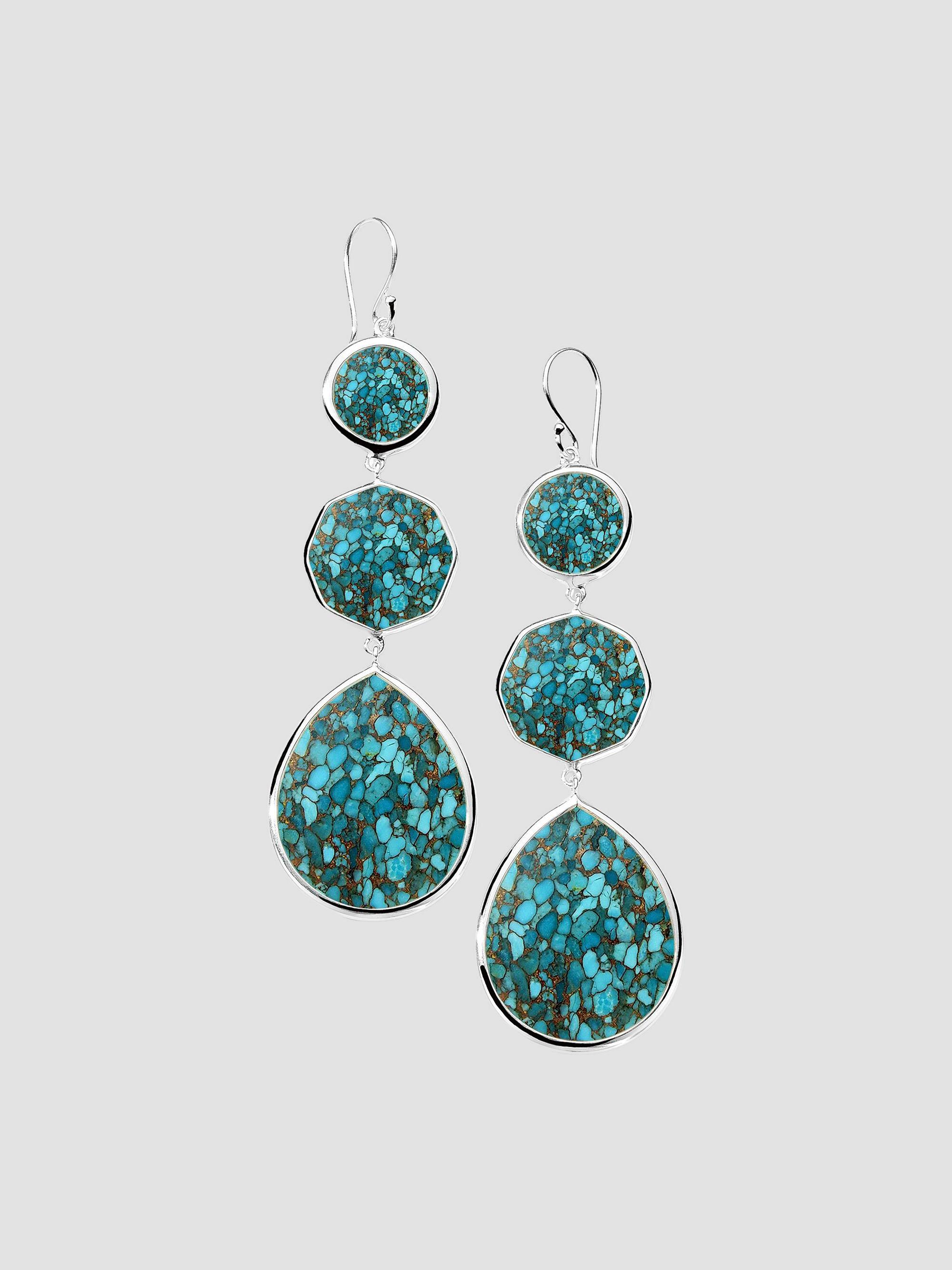 Ippolita Women's Polished Rock Candy Crazy 8's Sterling Silver, Bronze & Turquoise Drop Earrings - Silver