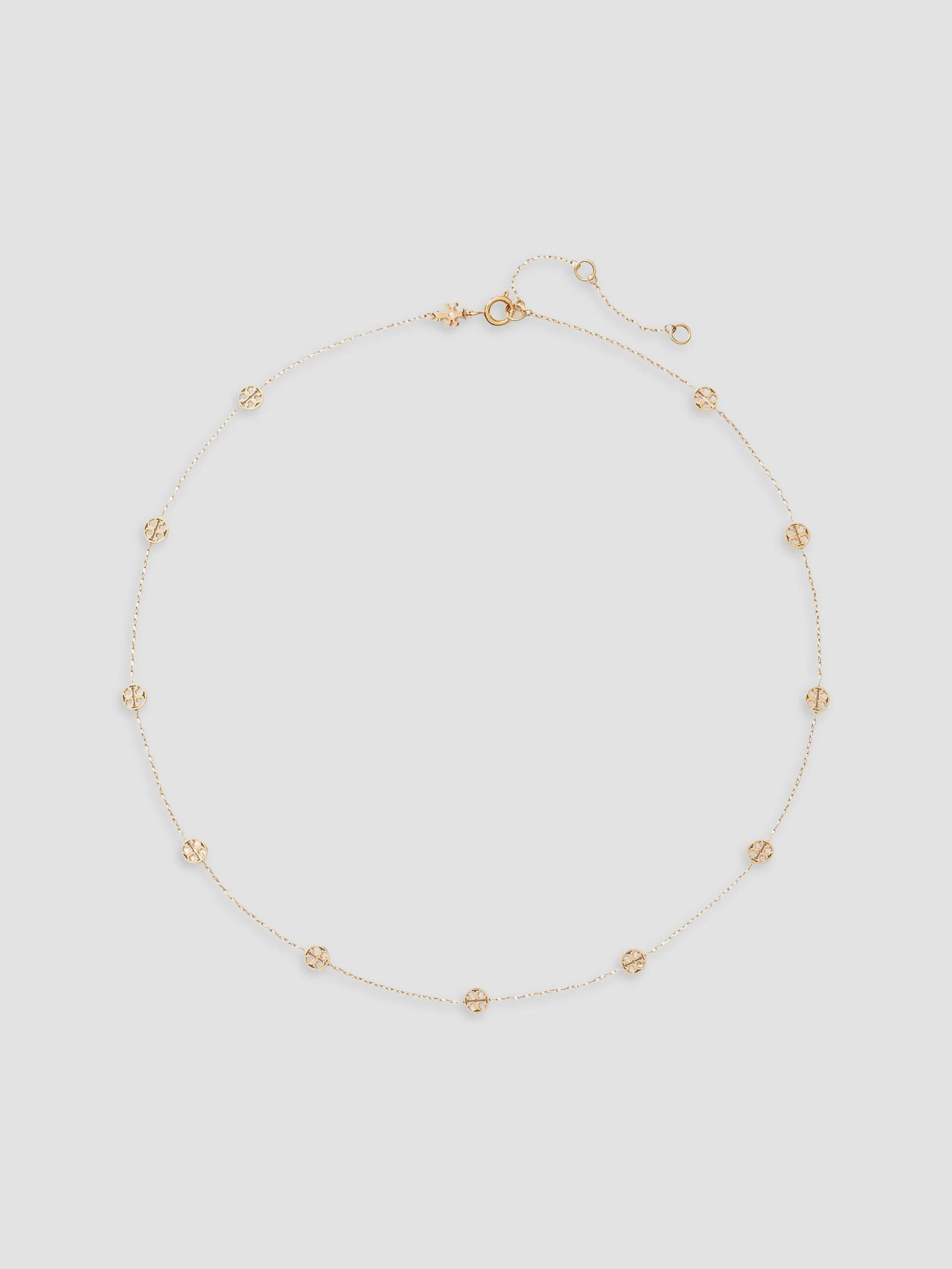 Tory Burch Icon 18K-Gold-Plated Logo Station Necklace | Saks Fifth